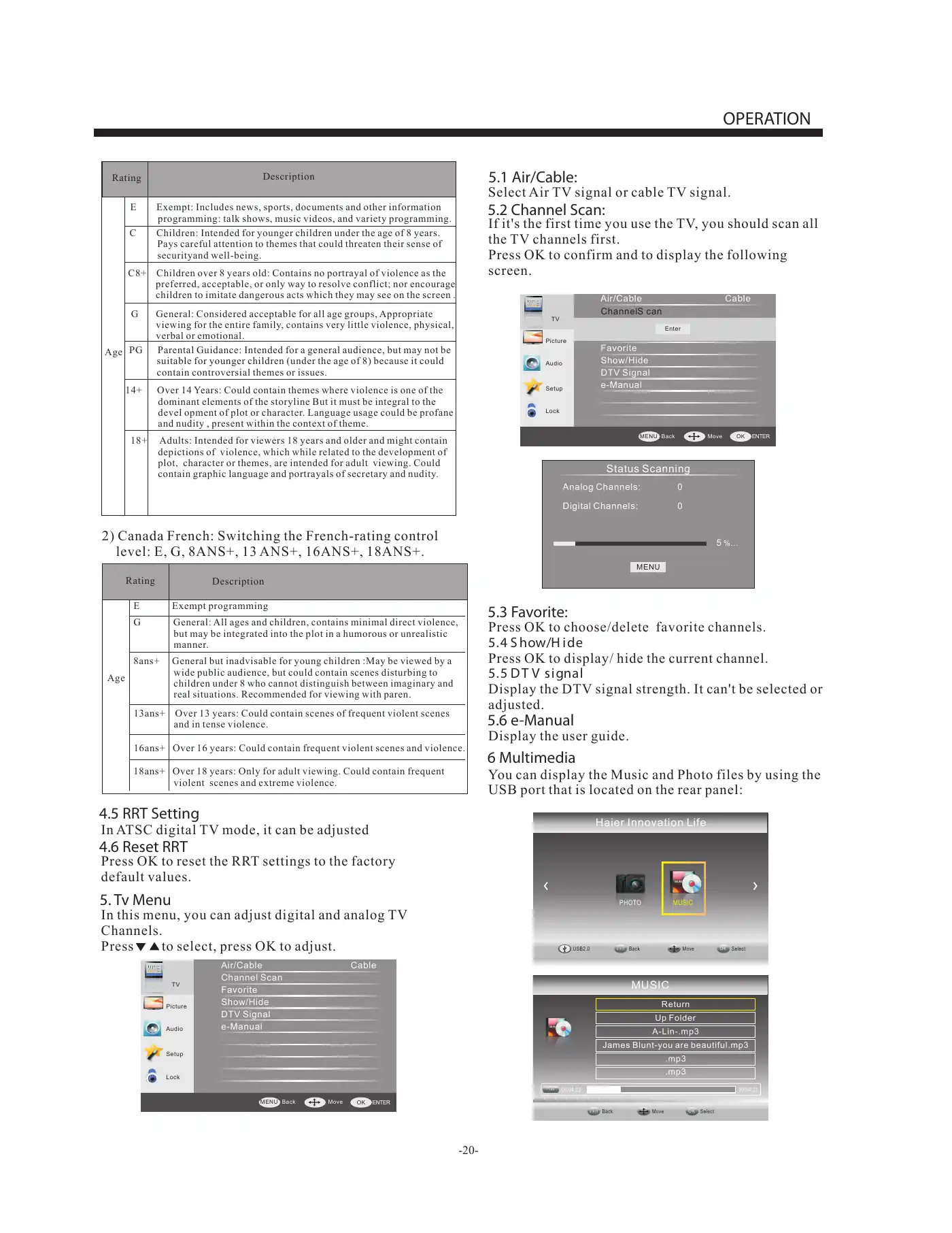 Haier LE24M600M80 User Manual Manual pdf 20 page image