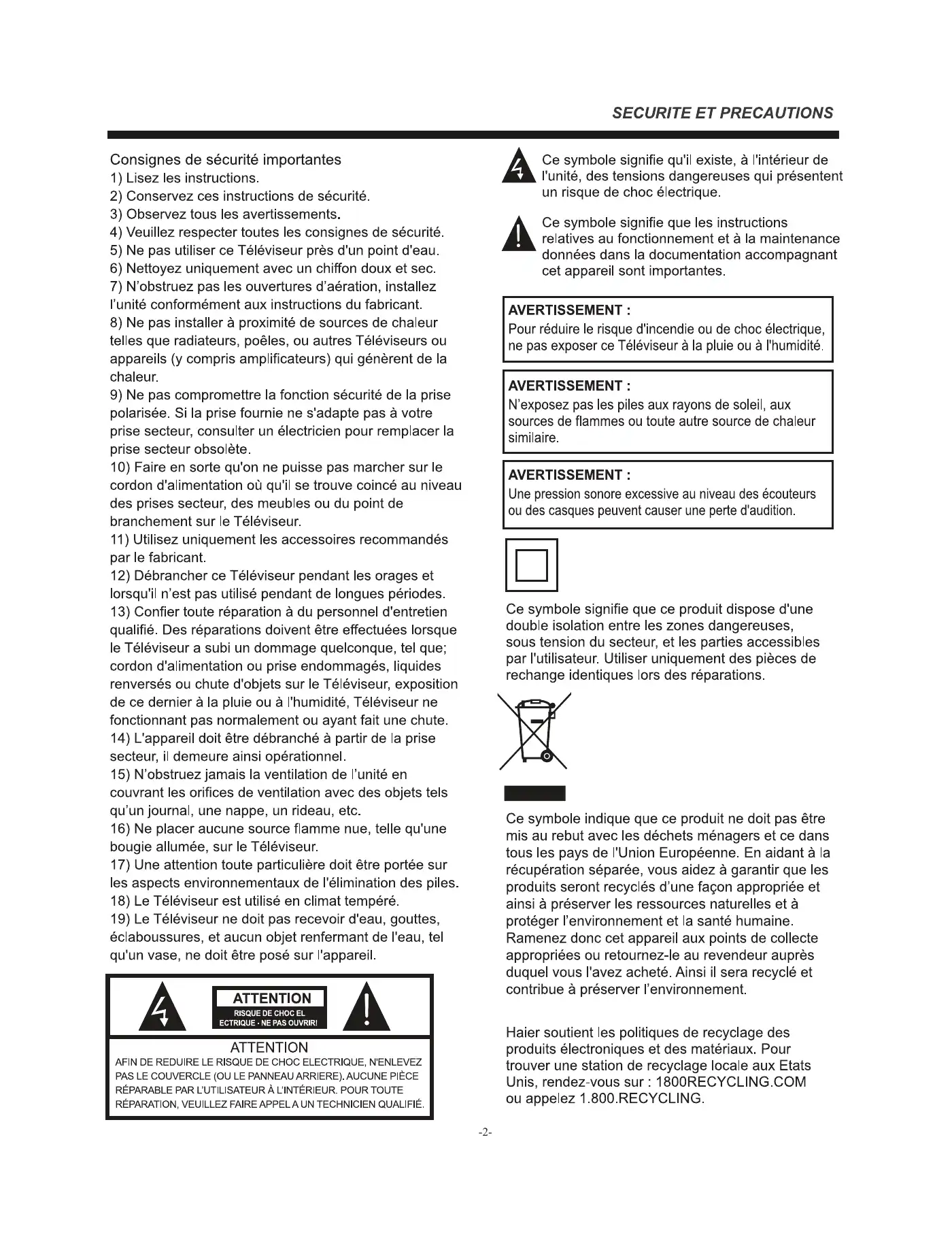 Haier LE29F2320 User Manual Manual pdf 18 page image