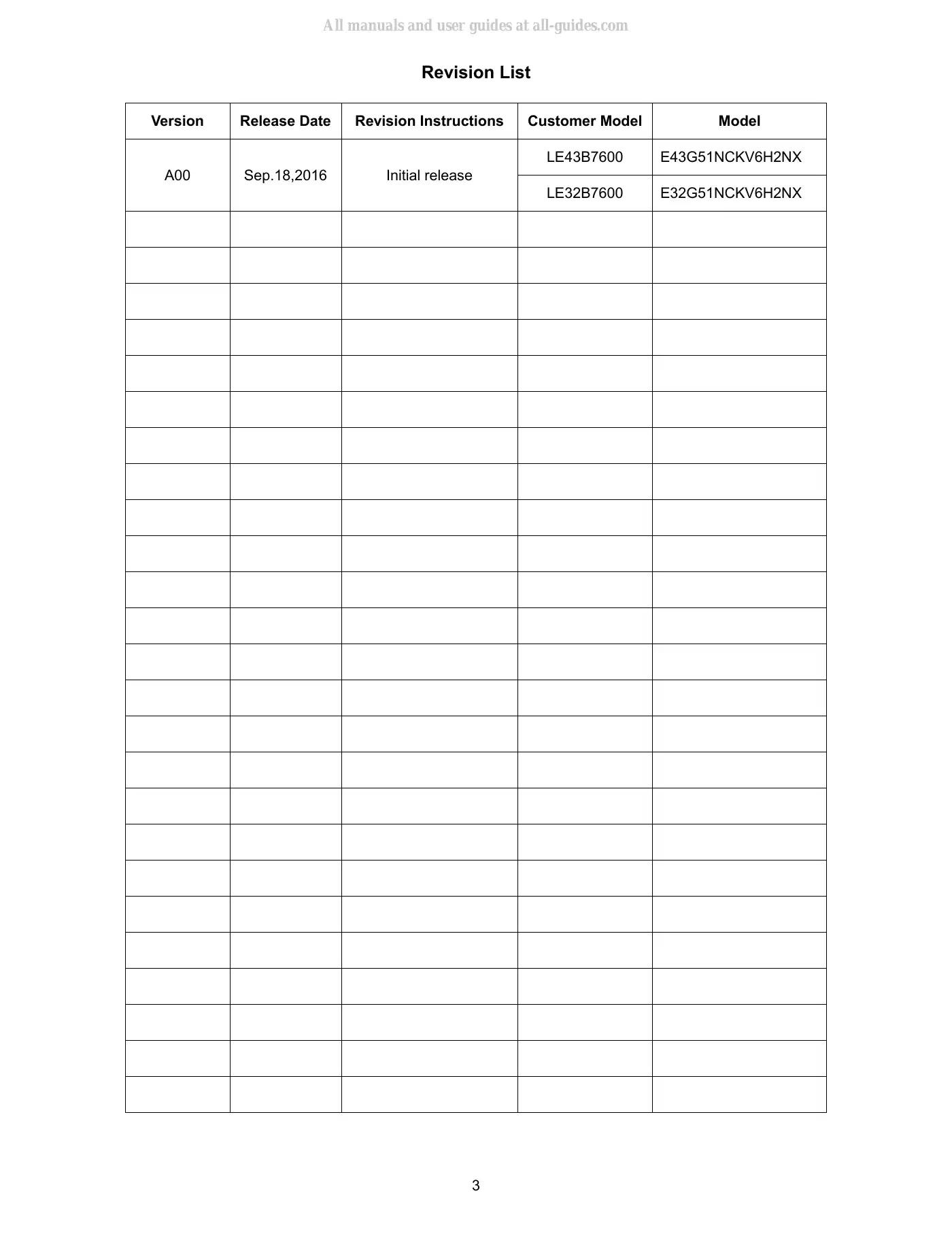 Haier LE32B7600 Service Manual Manual pdf 3 page image