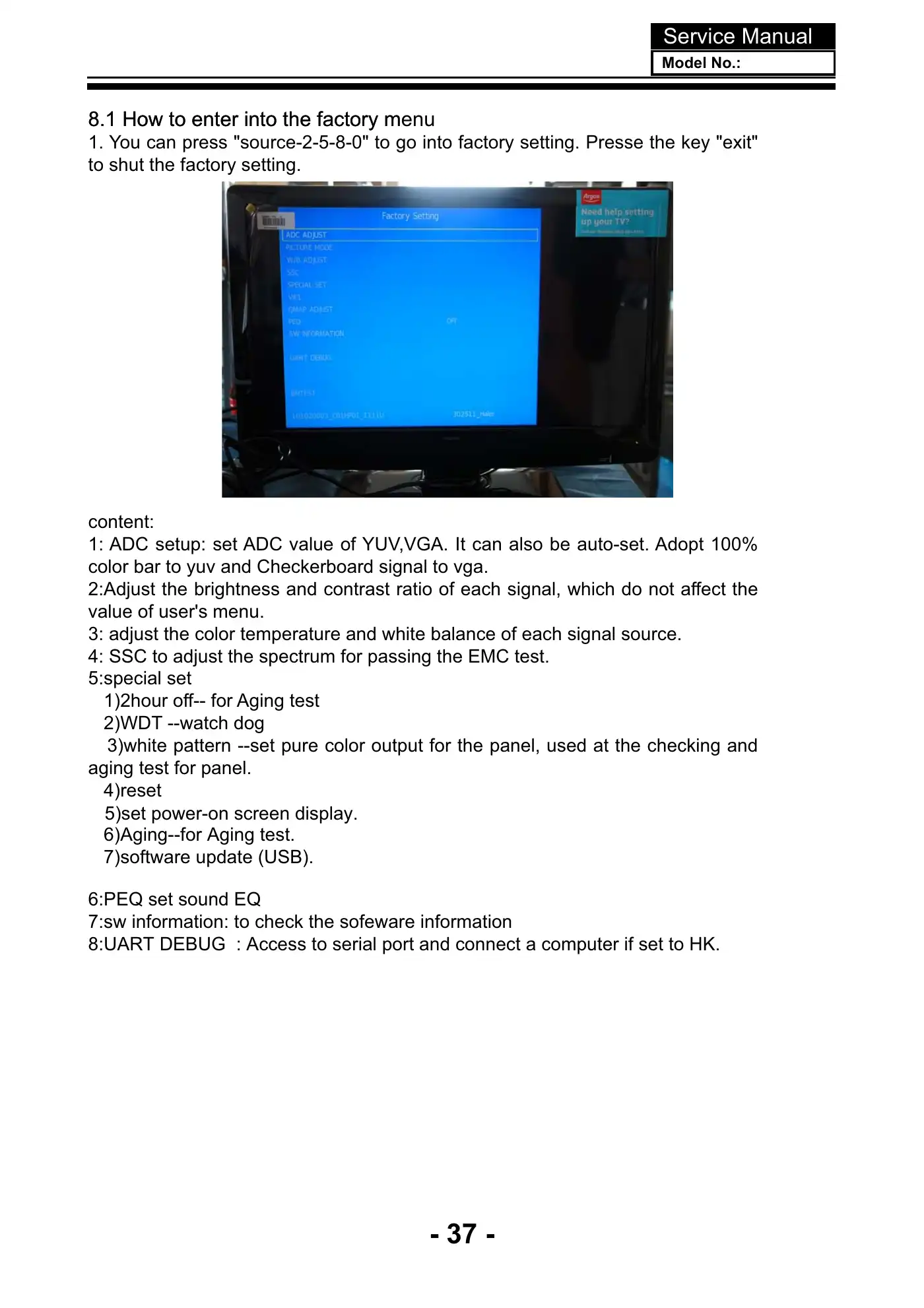 Haier LE32B8000 Service Manual Manual pdf 38 page image