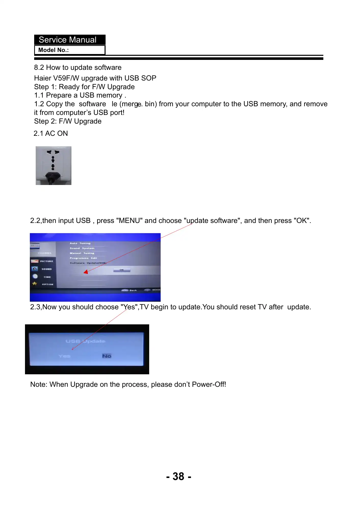 Haier LE32B8000 Service Manual Manual pdf 39 page image