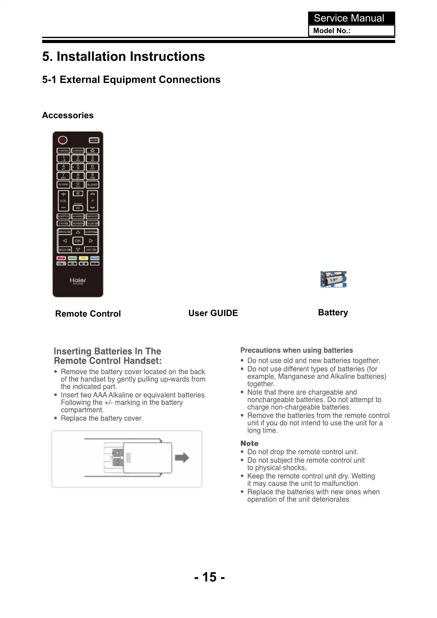 Haier LE32K5000 Service Manual Manual pdf 16 page image