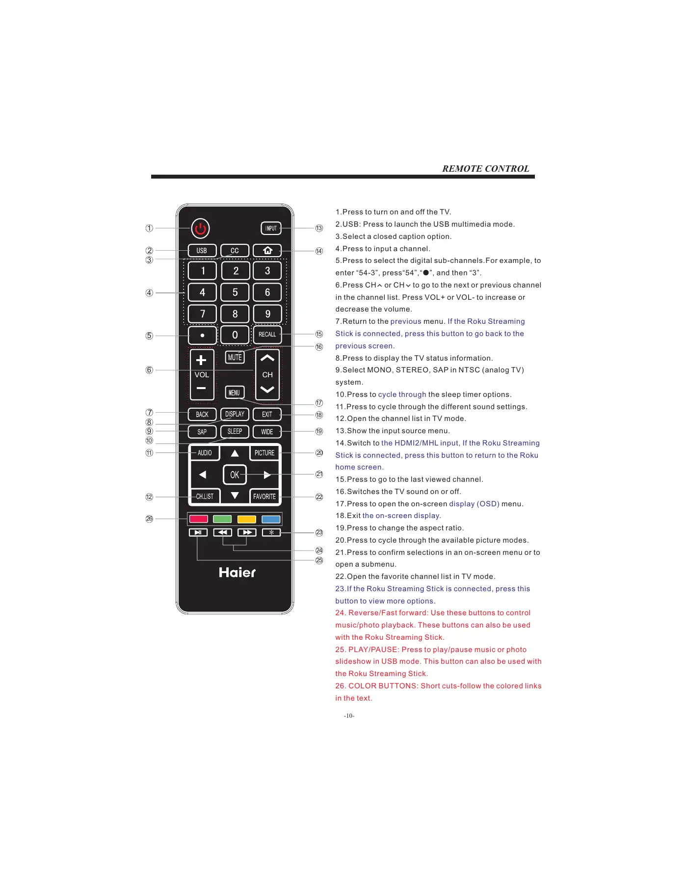 Haier LE39F32800 User Manual Manual pdf 11 page image