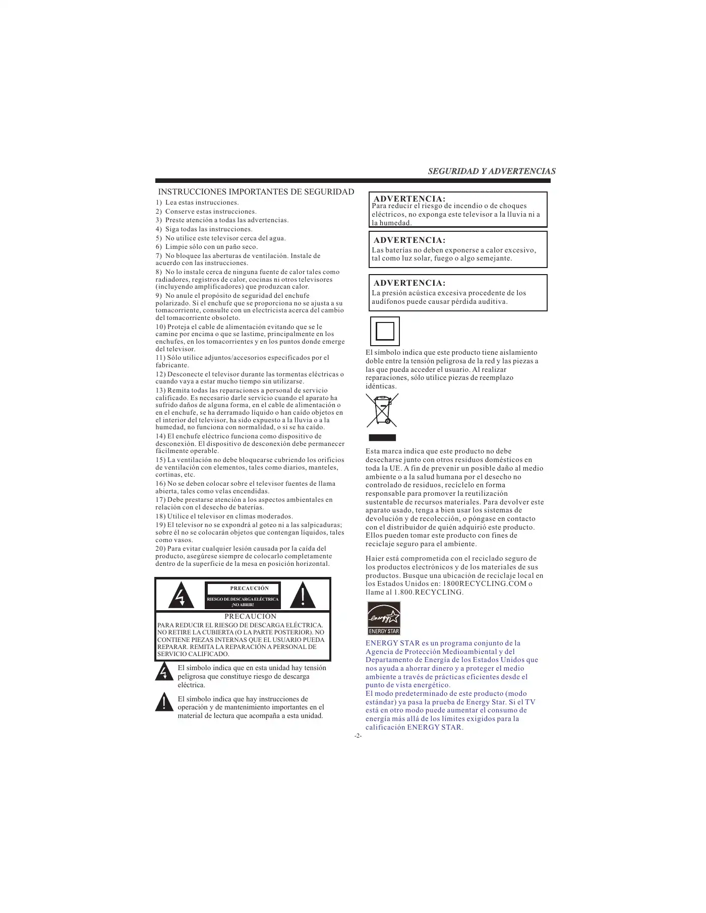 Haier LE39F32800 User Manual Manual pdf 33 page image