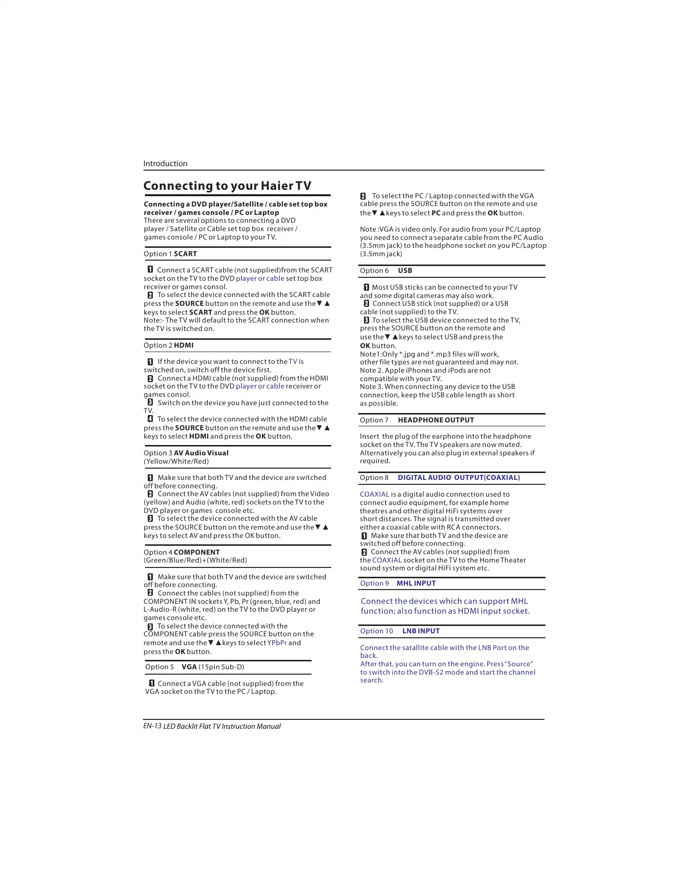 Haier LE39M600SF Instruction Manual Manual pdf 14 page image