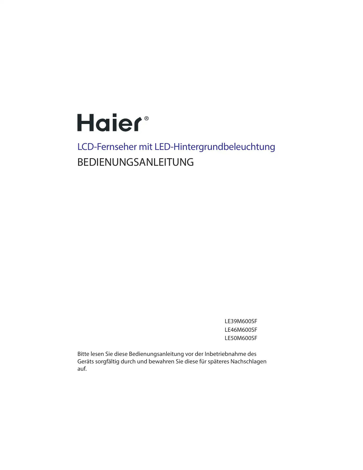 Haier LE39M600SF Instruction Manual Manual pdf 39 page image
