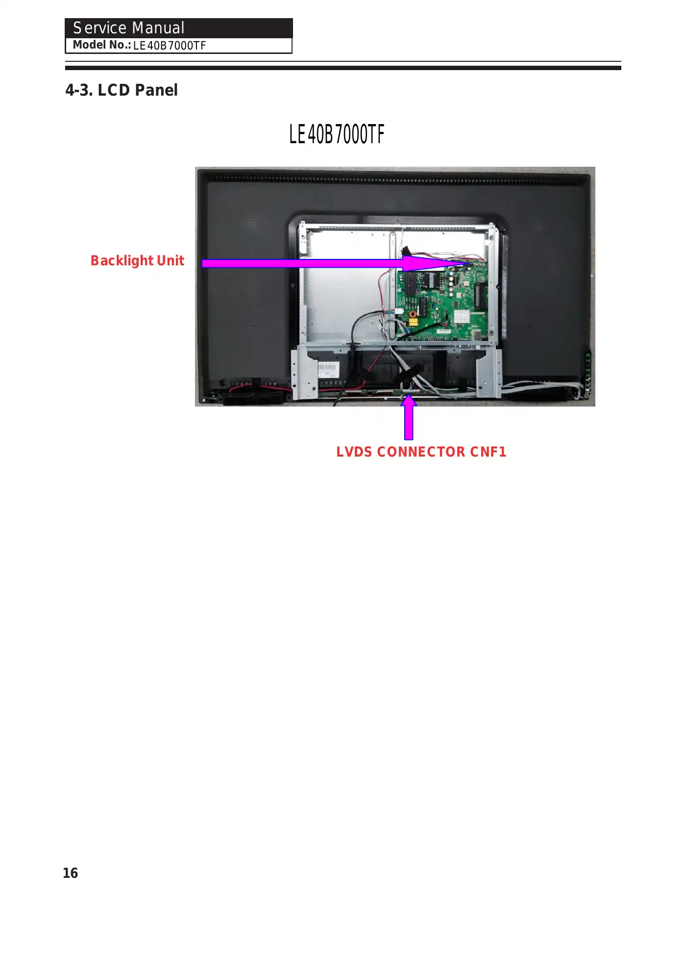 Haier LE40B7000TF Service Manual Manual pdf 17 page image