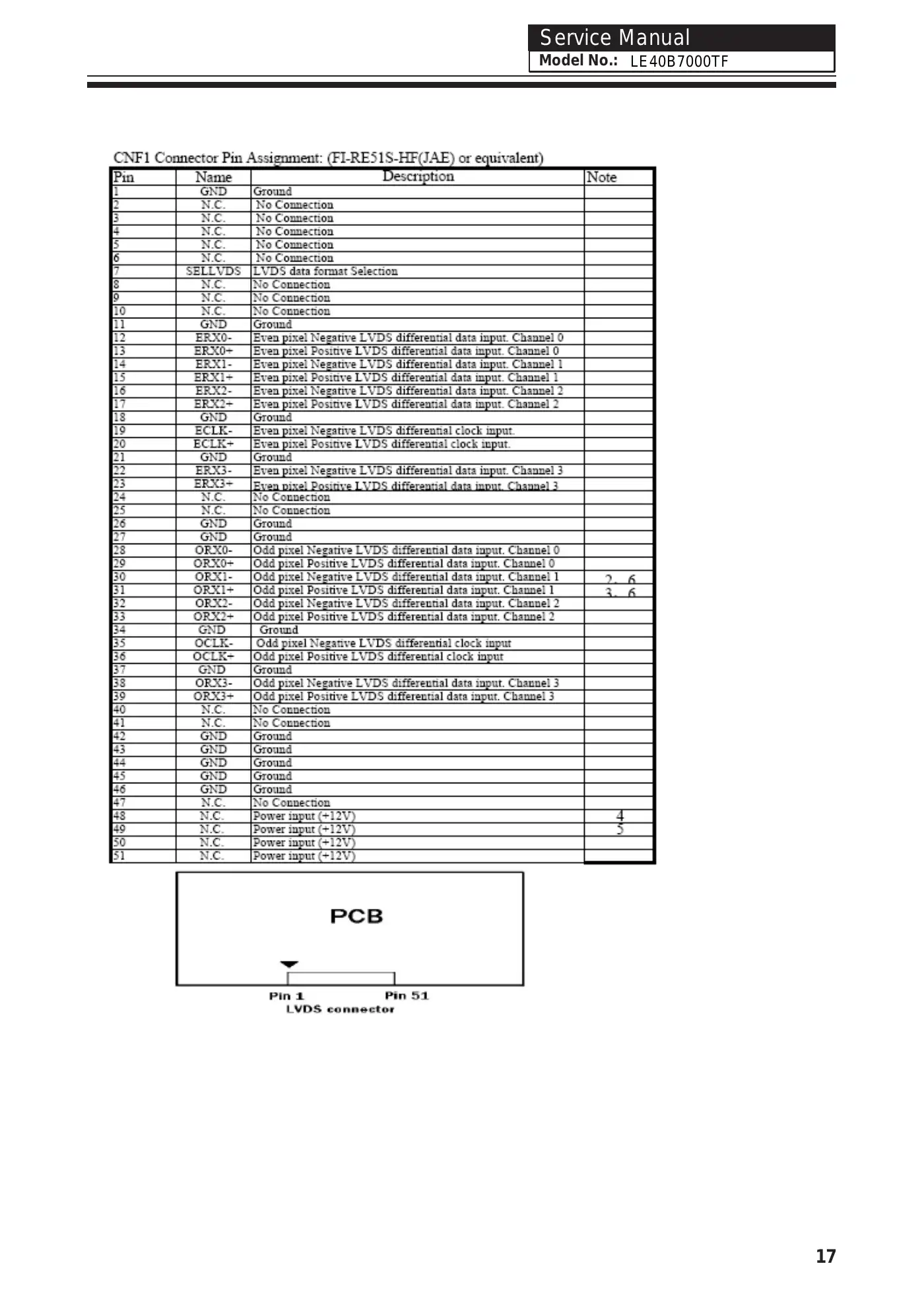 Haier LE40B7000TF Service Manual Manual pdf 18 page image