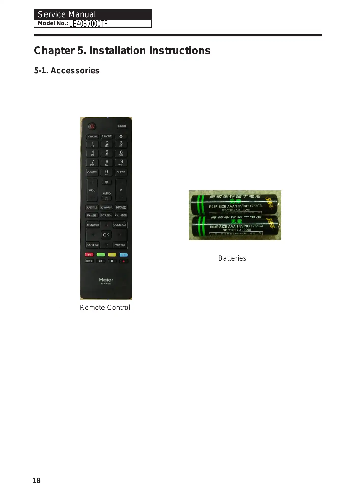 Haier LE40B7000TF Service Manual Manual pdf 19 page image