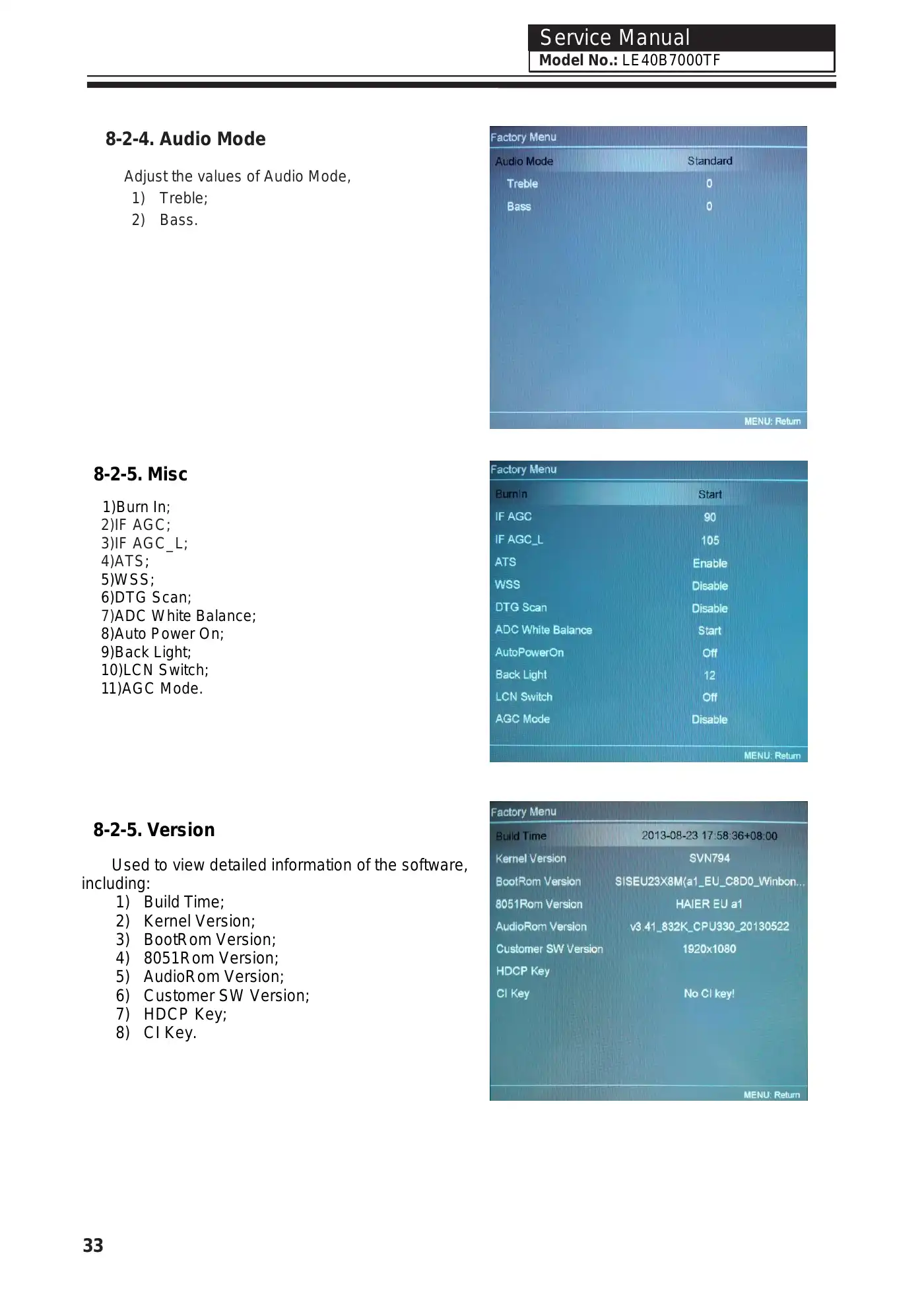Haier LE40B7000TF Service Manual Manual pdf 38 page image