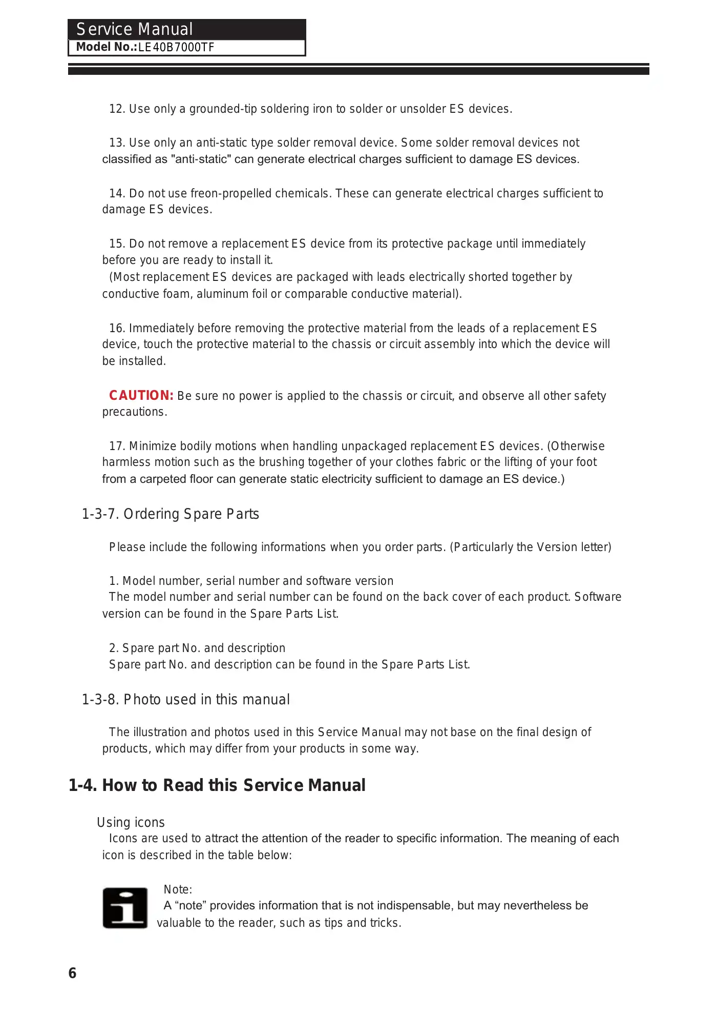 Haier LE40B7000TF Service Manual Manual pdf 7 page image