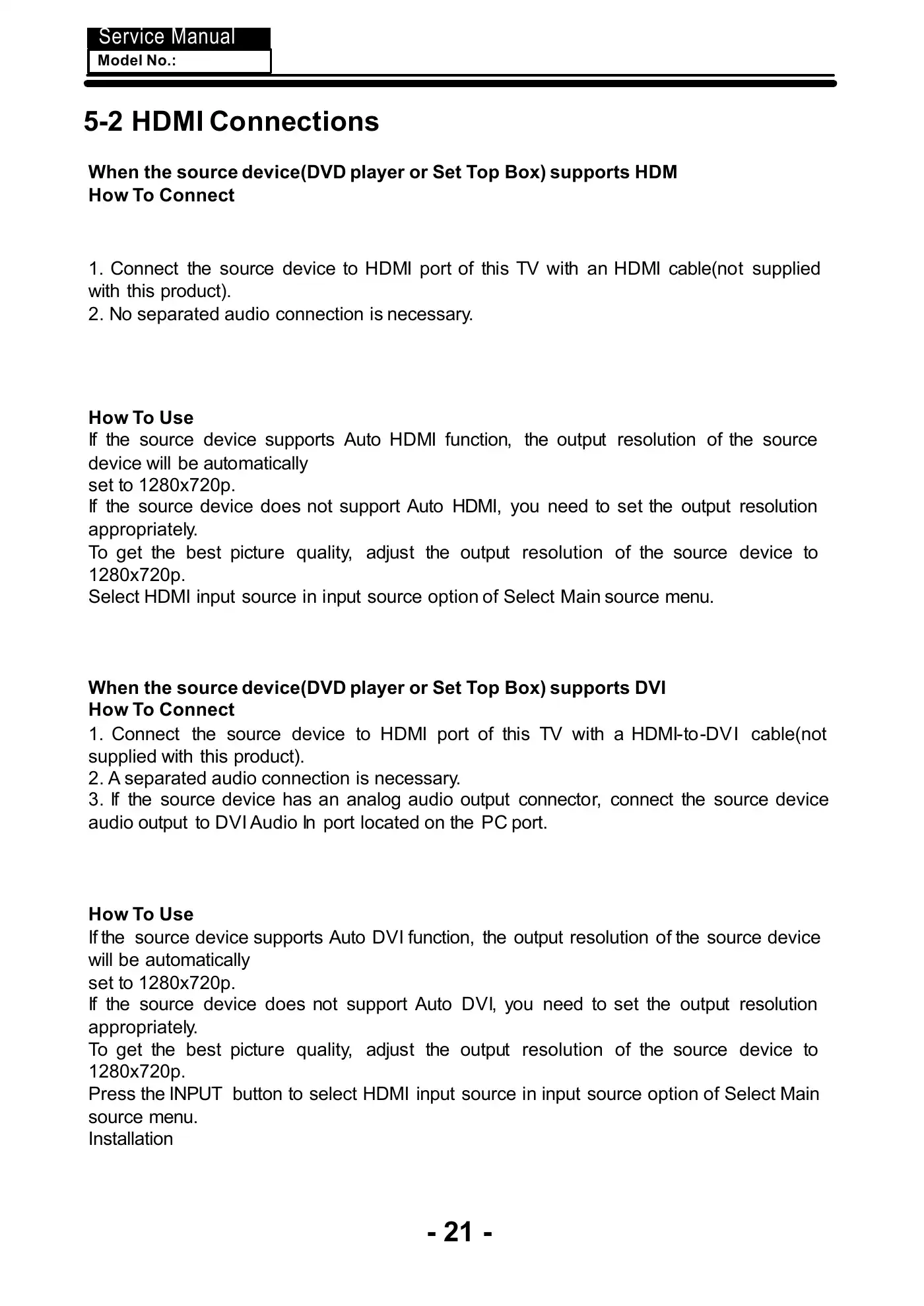 Haier LE40U5000TF Service Manual Manual pdf 22 page image