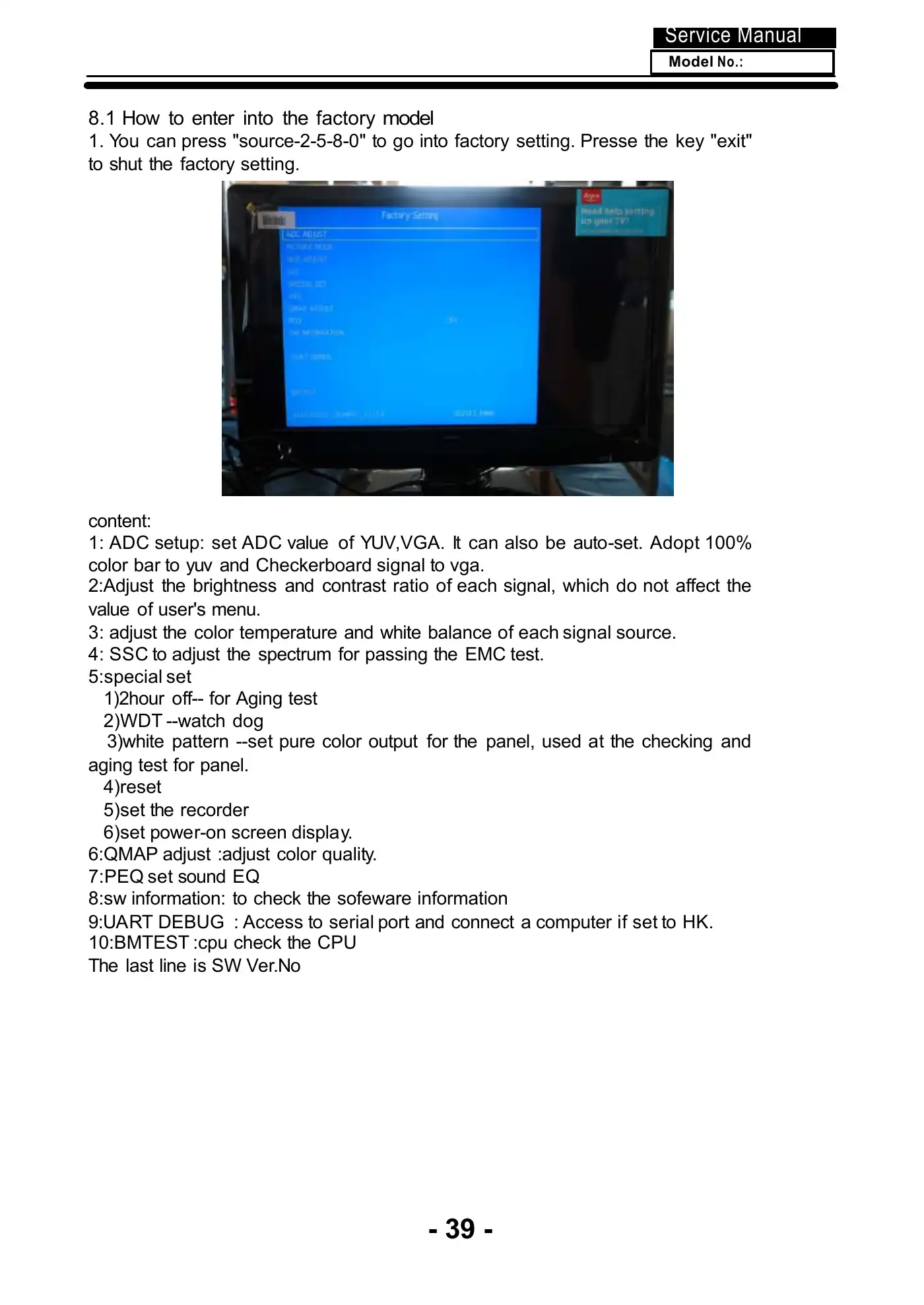Haier LE40U5000TF Service Manual Manual pdf 31 page image