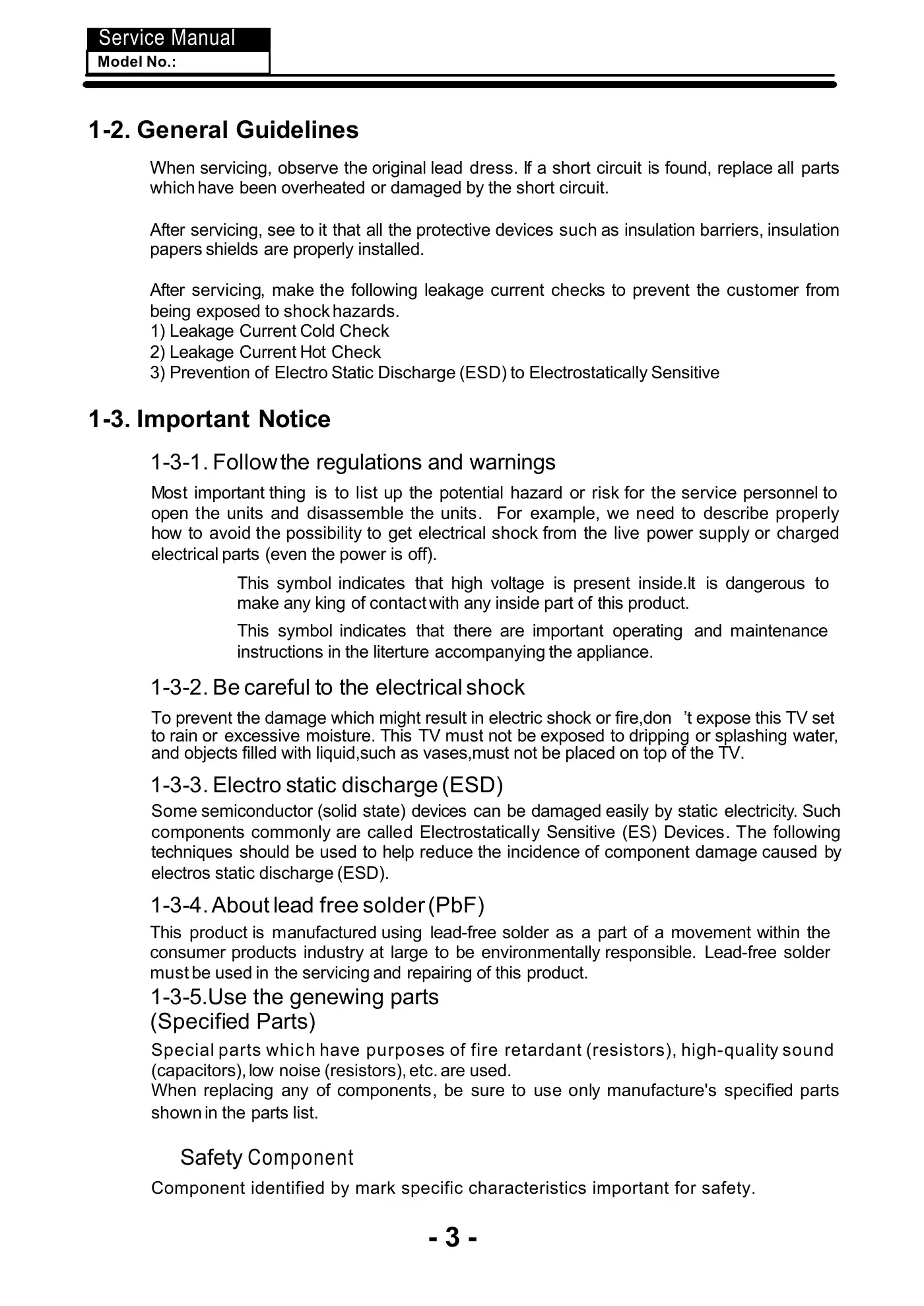 Haier LE40U5000TF Service Manual Manual pdf 4 page image