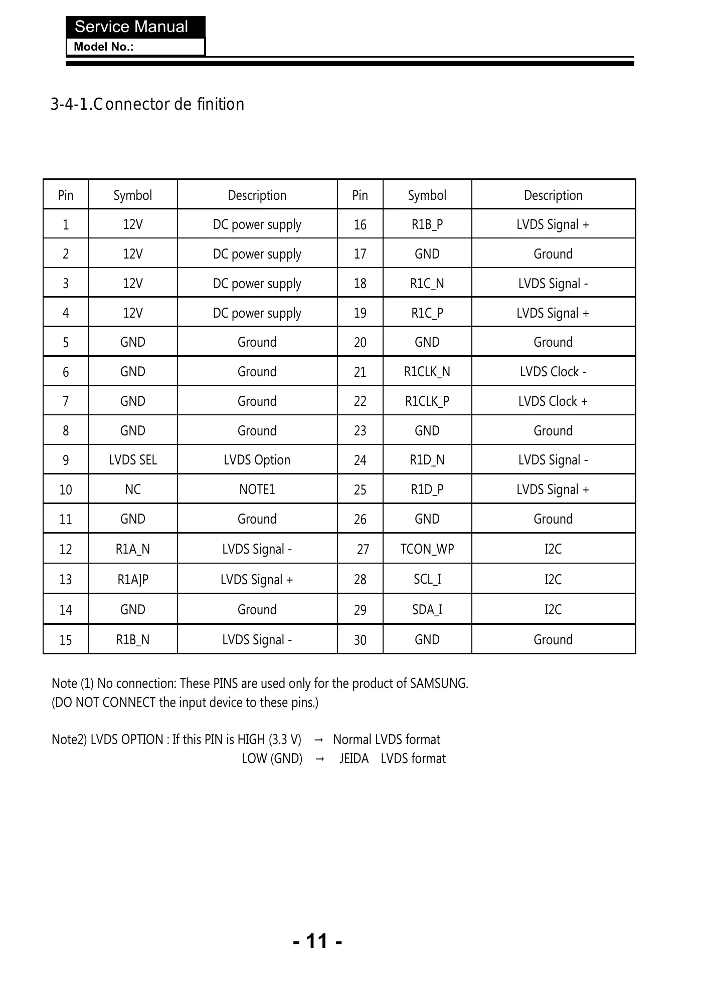 Haier LE42U6500TF Service Manual Manual pdf 12 page image