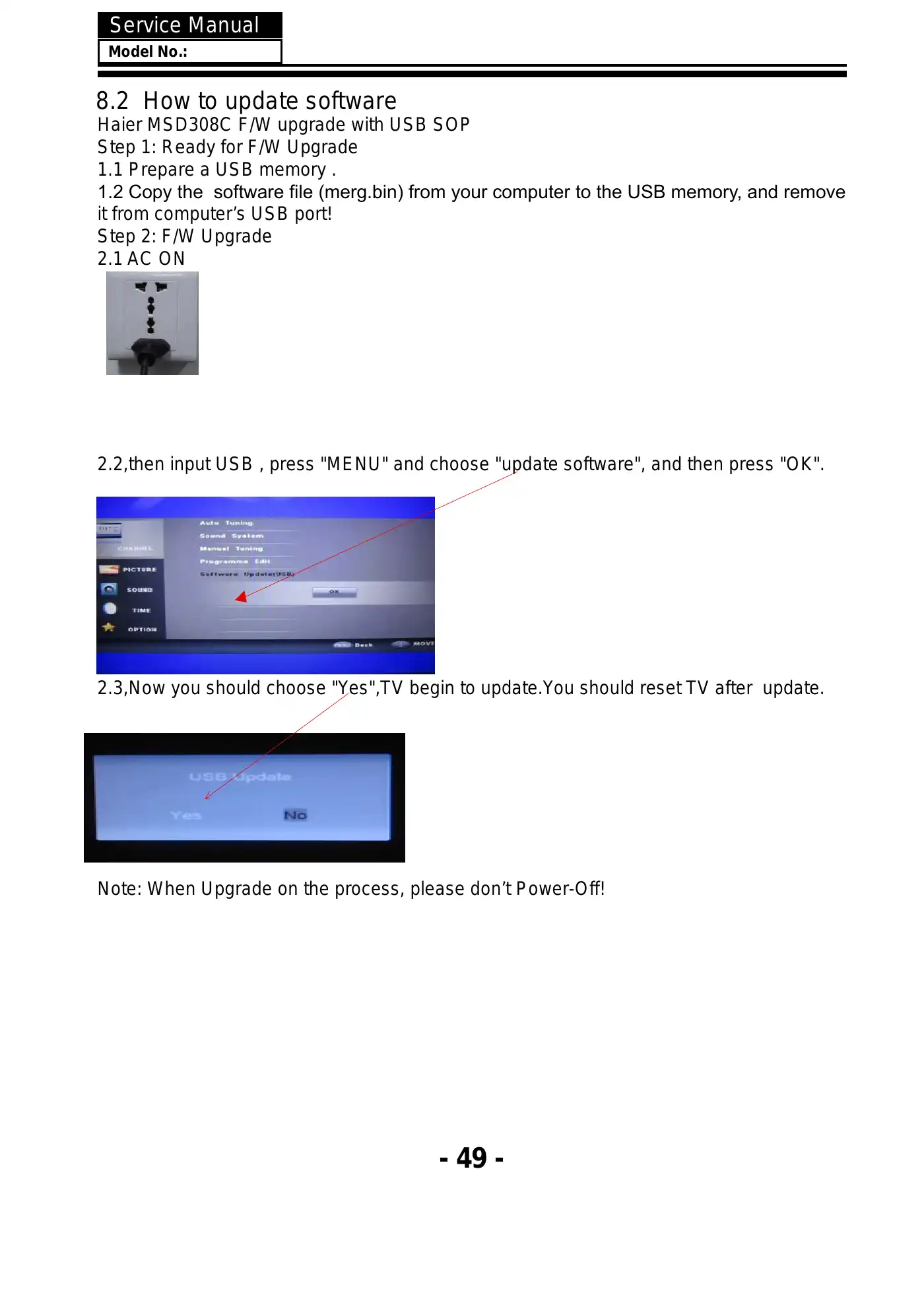 Haier LE42U6500TF Service Manual Manual pdf 39 page image