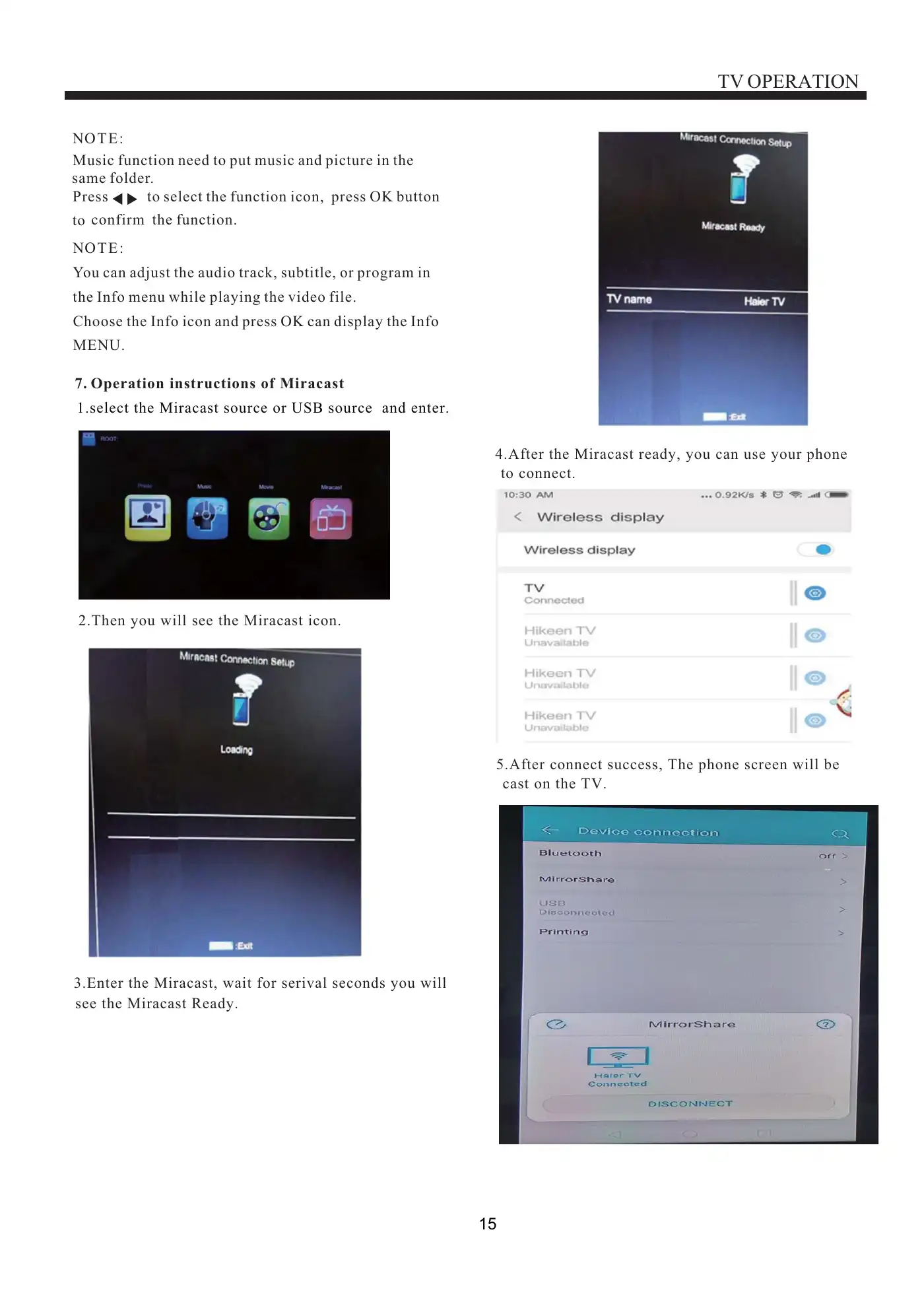 Haier LE43B9200WB User Manual Manual pdf 15 page image