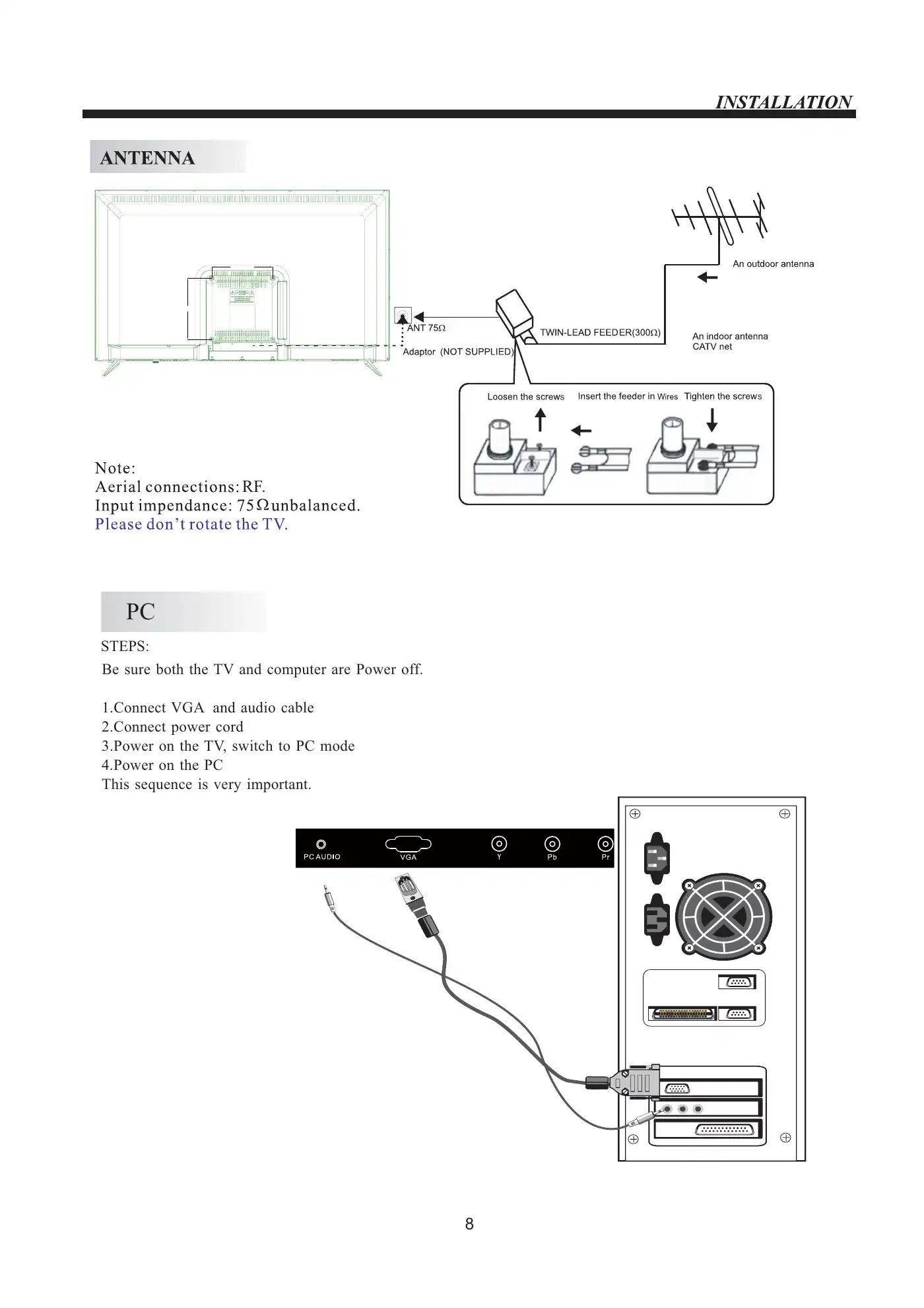 Haier LE43B9200WB User Manual Manual pdf 8 page image