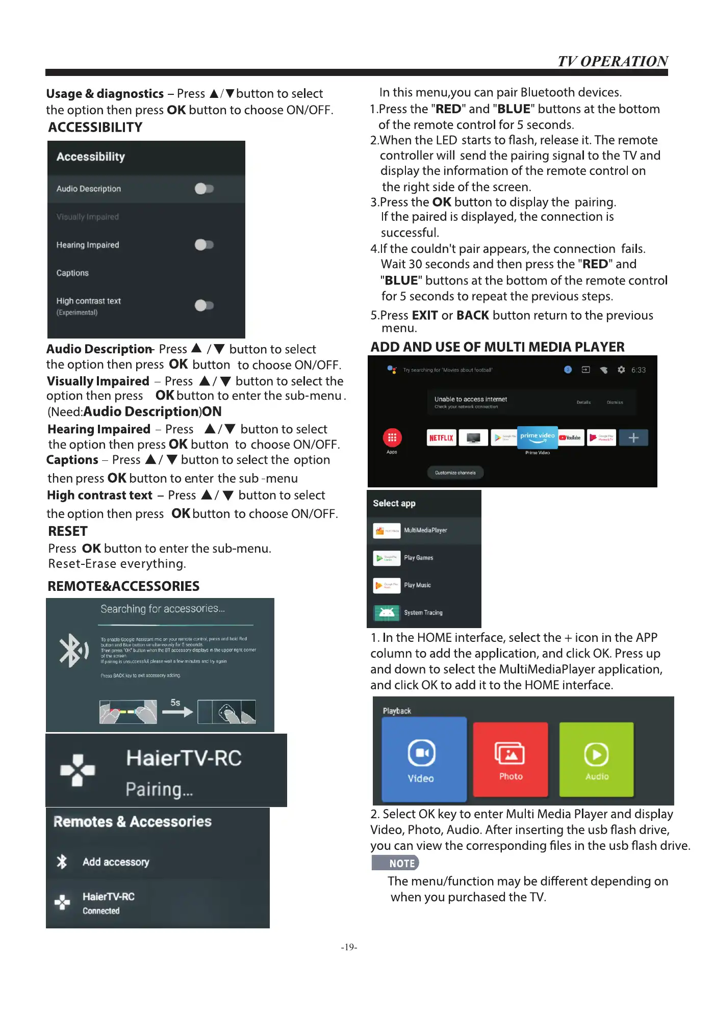 Haier LE43K6600UGA Owner's Manual Manual pdf 20 page image