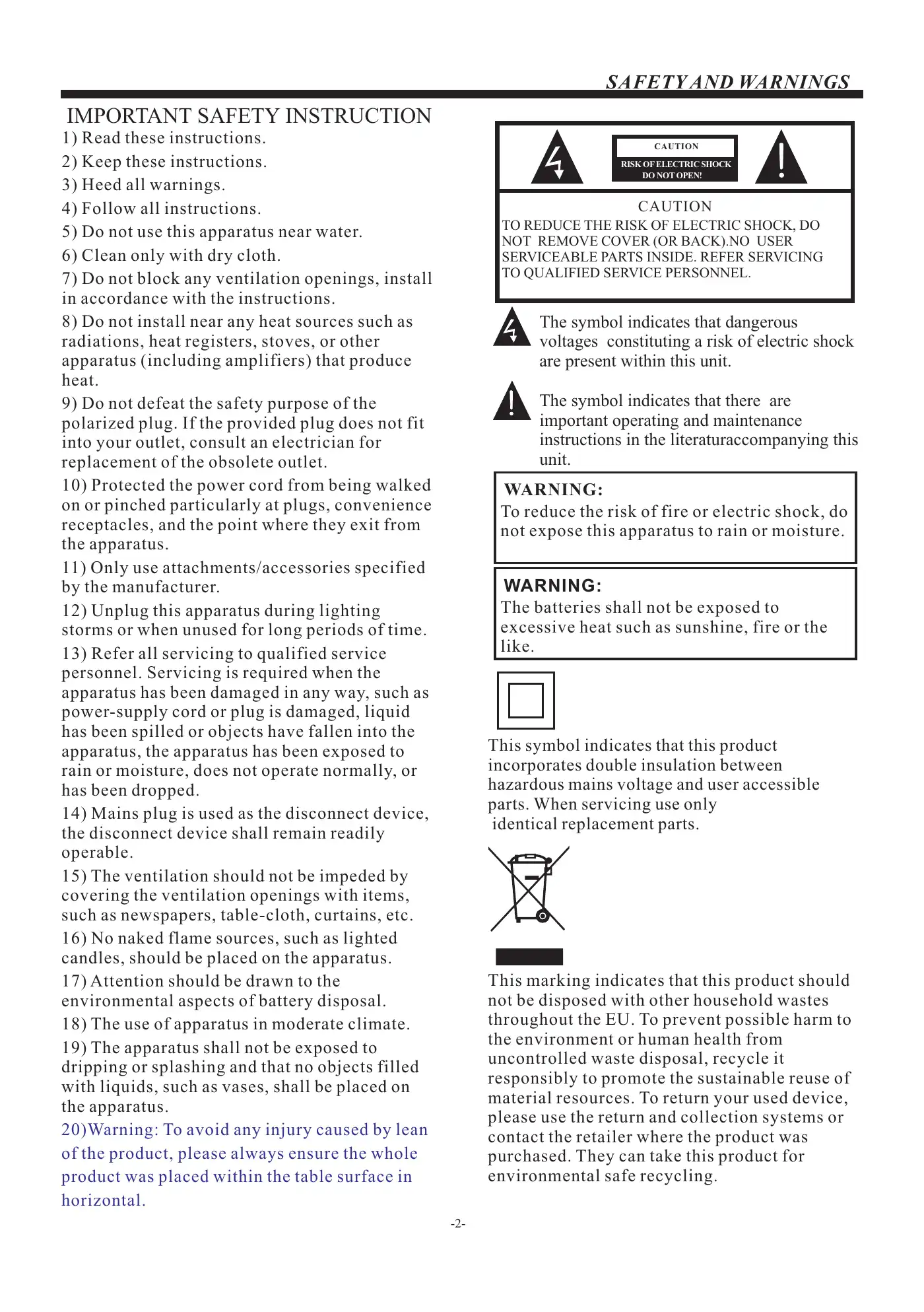 Haier LE43K6600UGA Owner's Manual Manual pdf 3 page image