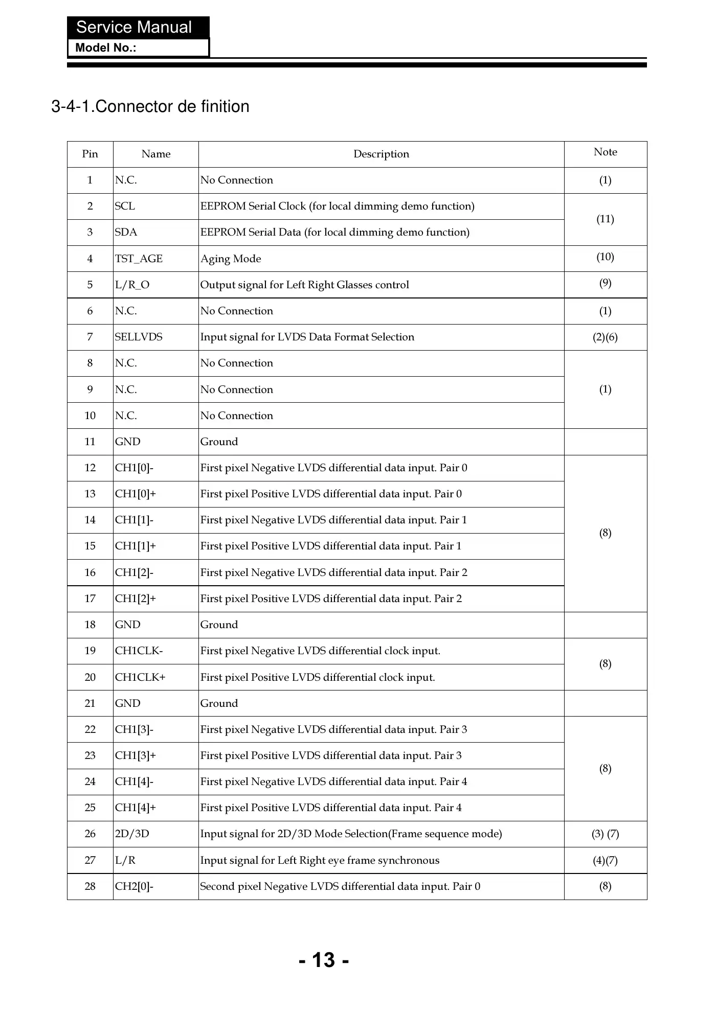 Haier LE43U6500U Service Manual Manual pdf 14 page image