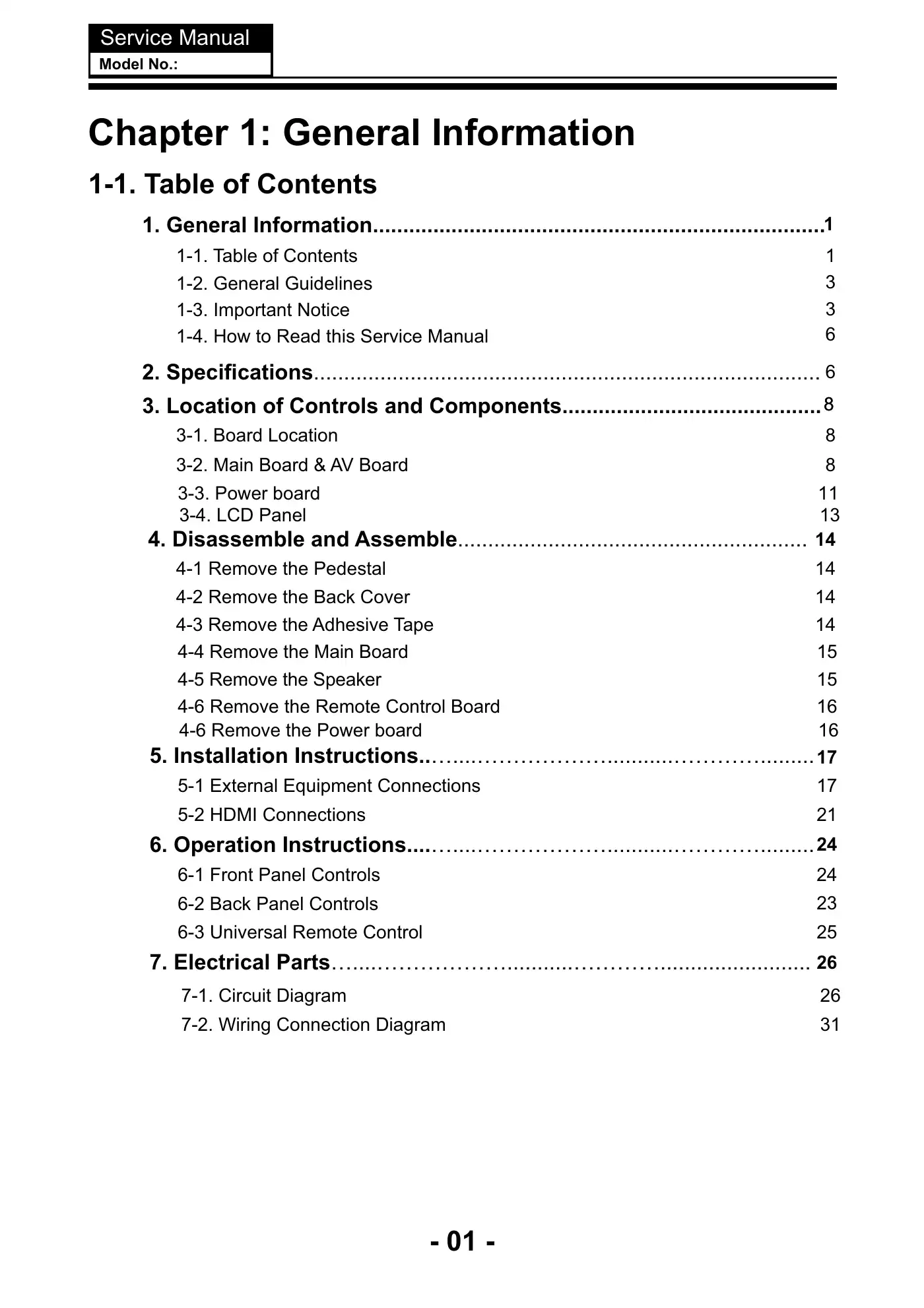 Haier LE43U6500U Service Manual Manual pdf 2 page image