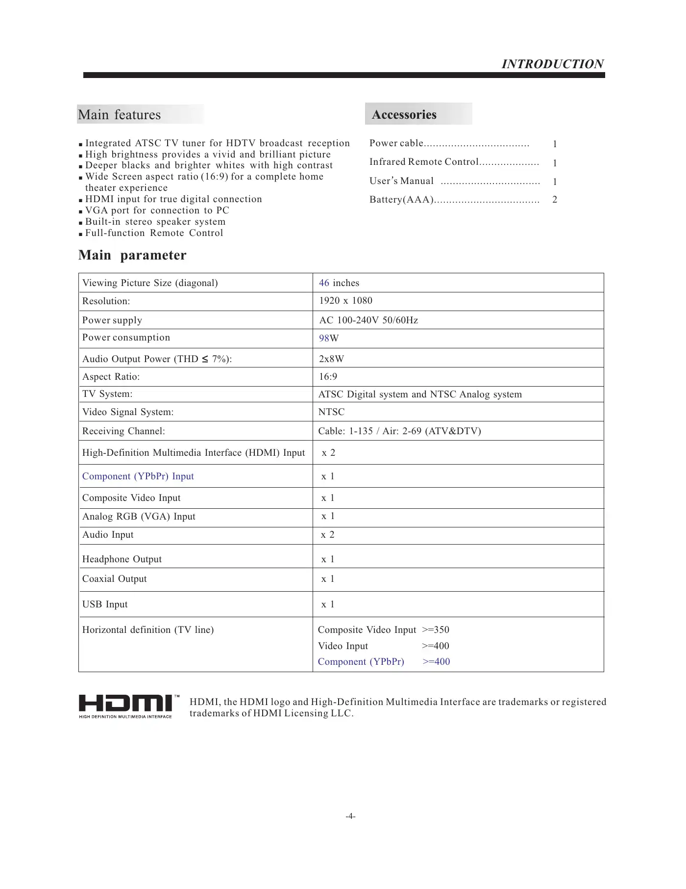 Haier LE46F2280 Manual Manual pdf 5 page image