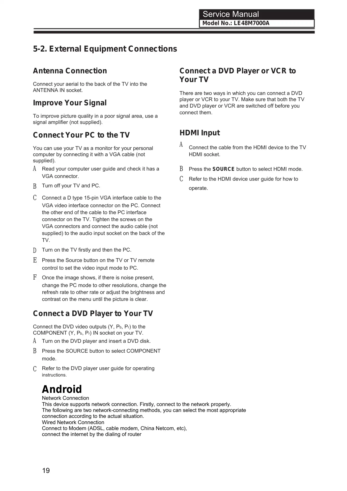 Haier LE48M7000A Service Manual Manual pdf 21 page image