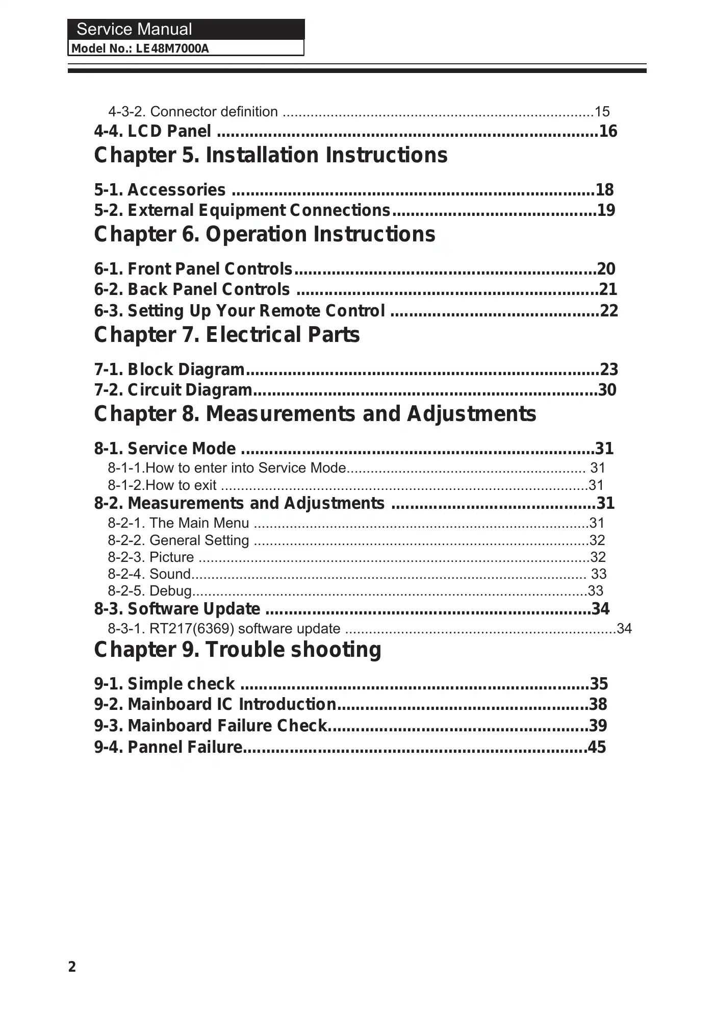 Haier LE48M7000A Service Manual Manual pdf 3 page image