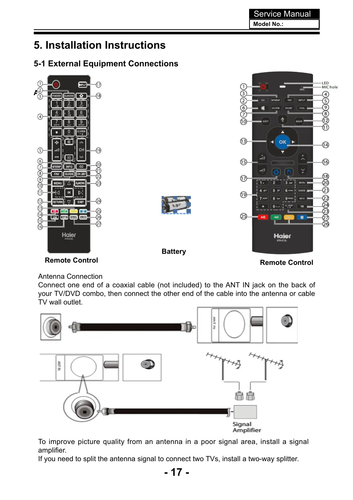 Haier LE49K6500U Service Manual Manual pdf 18 page image
