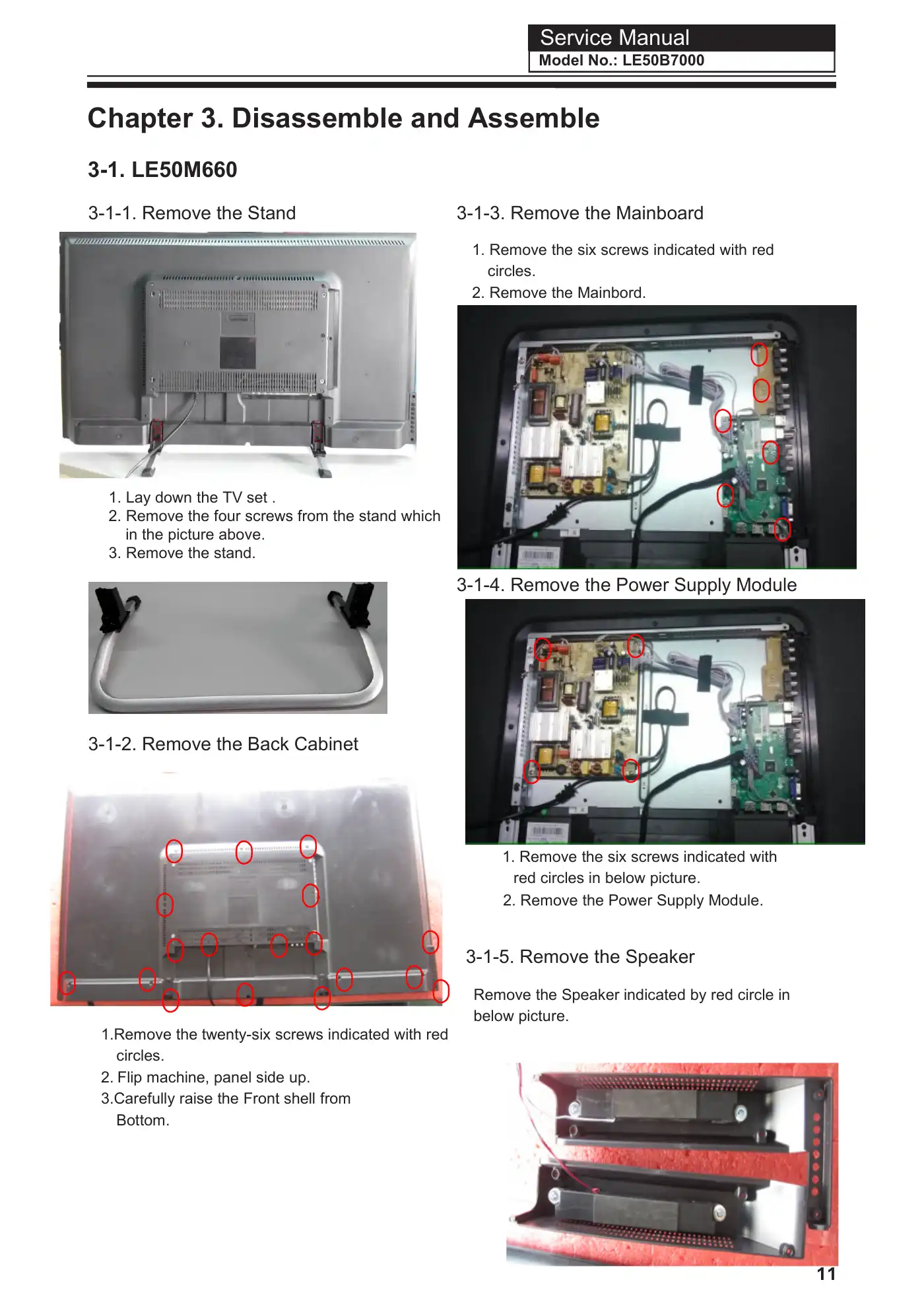 Haier LE50B7000 Service Manual Manual pdf 12 page image