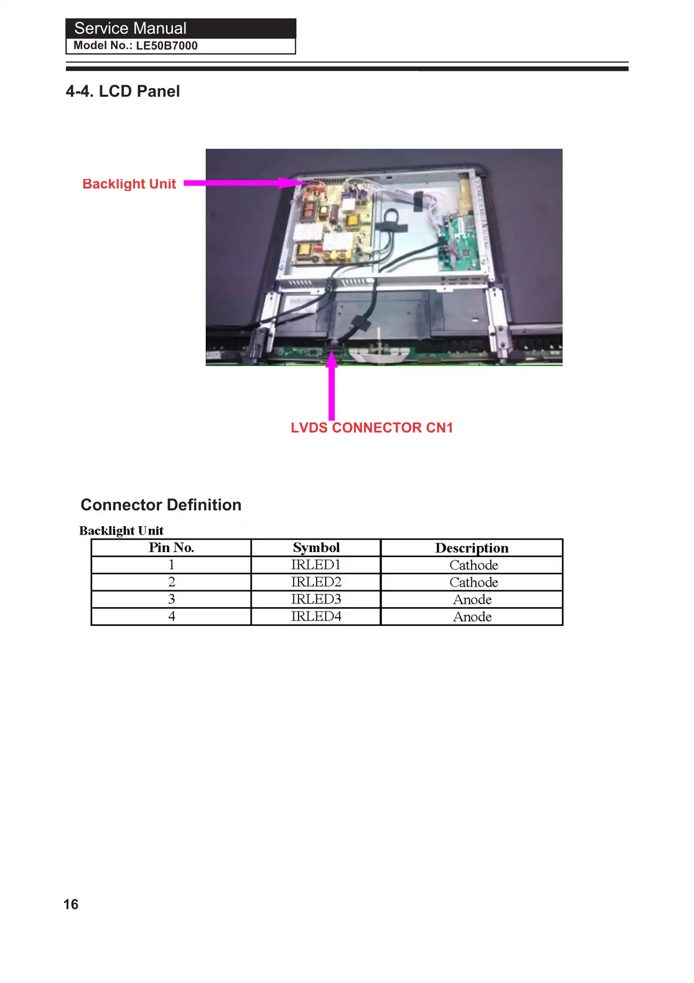 Haier LE50B7000 Service Manual Manual pdf 17 page image
