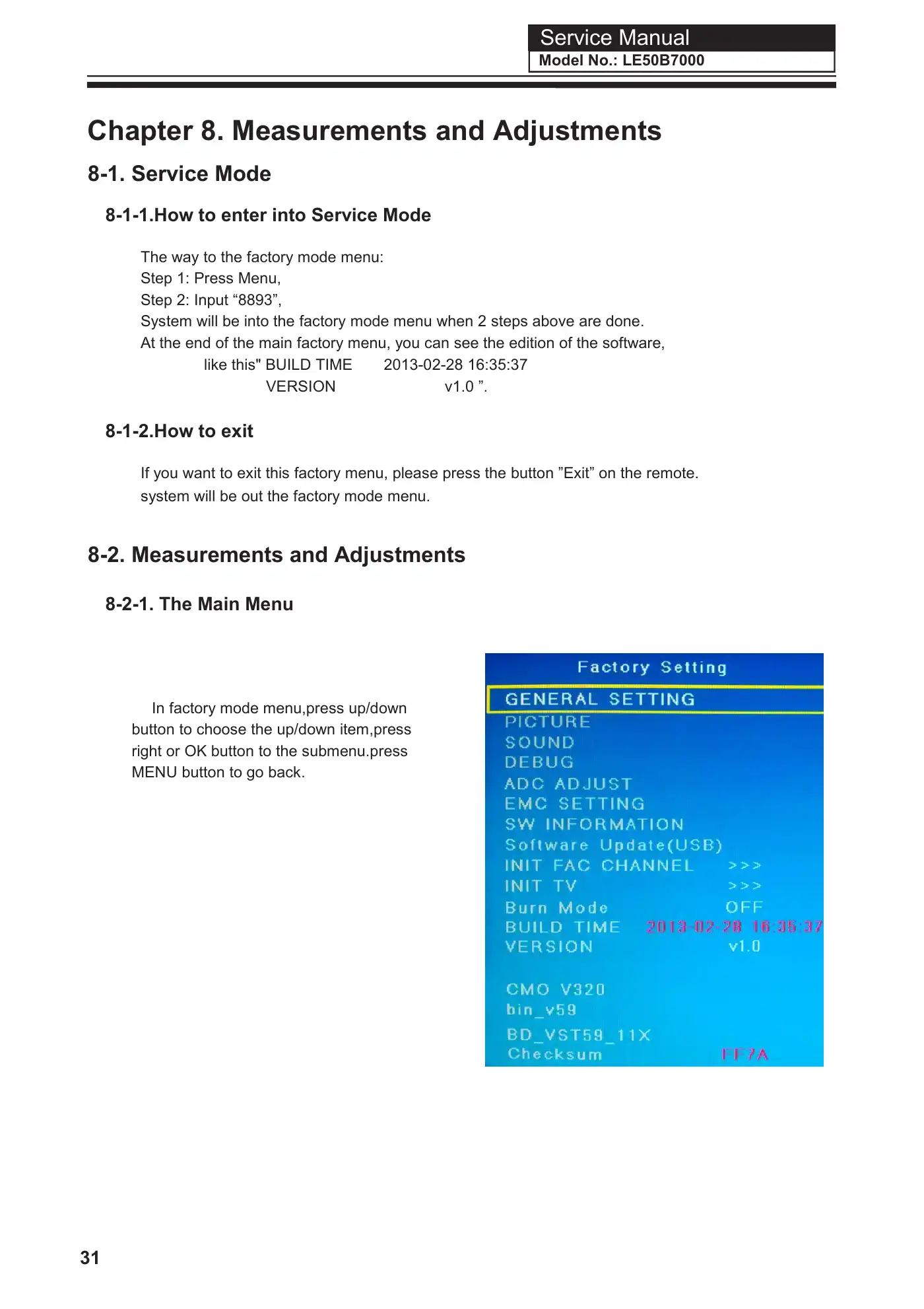 Haier LE50B7000 Service Manual Manual pdf 31 page image