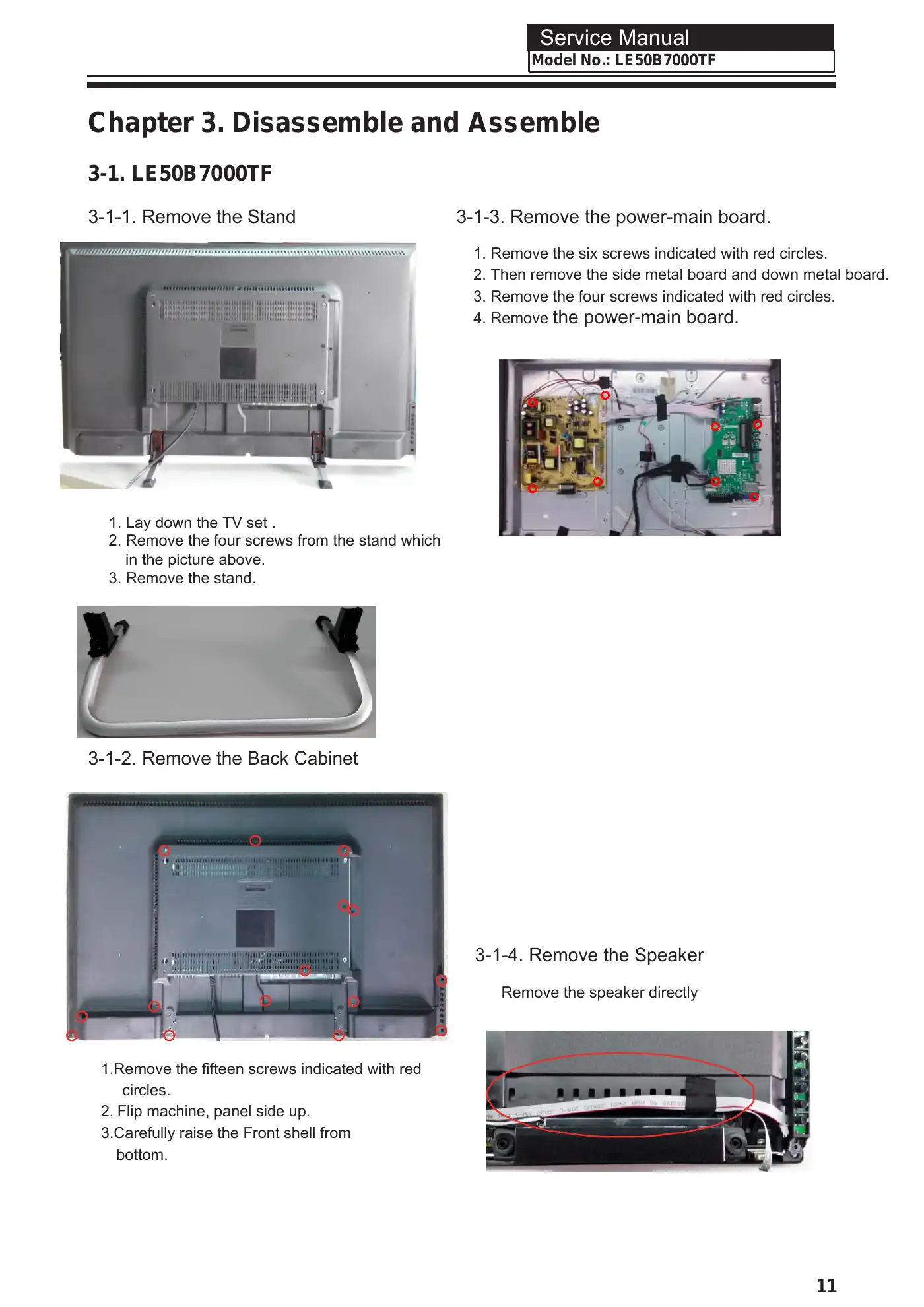 Haier LE50B7000TF Service Manual Manual pdf 12 page image