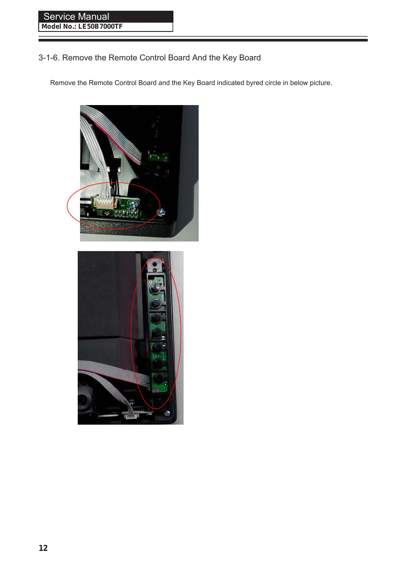 Haier LE50B7000TF Service Manual Manual pdf 13 page image