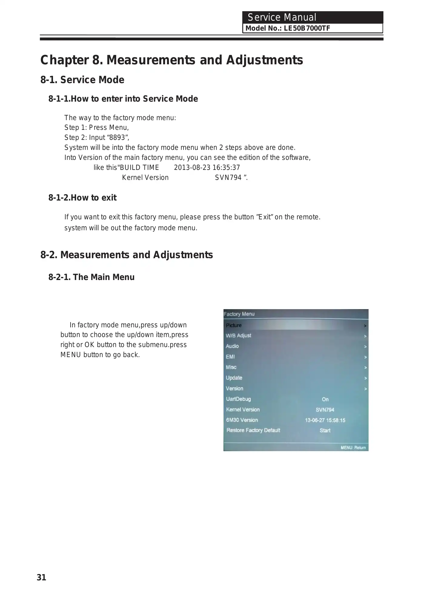 Haier LE50B7000TF Service Manual Manual pdf 31 page image