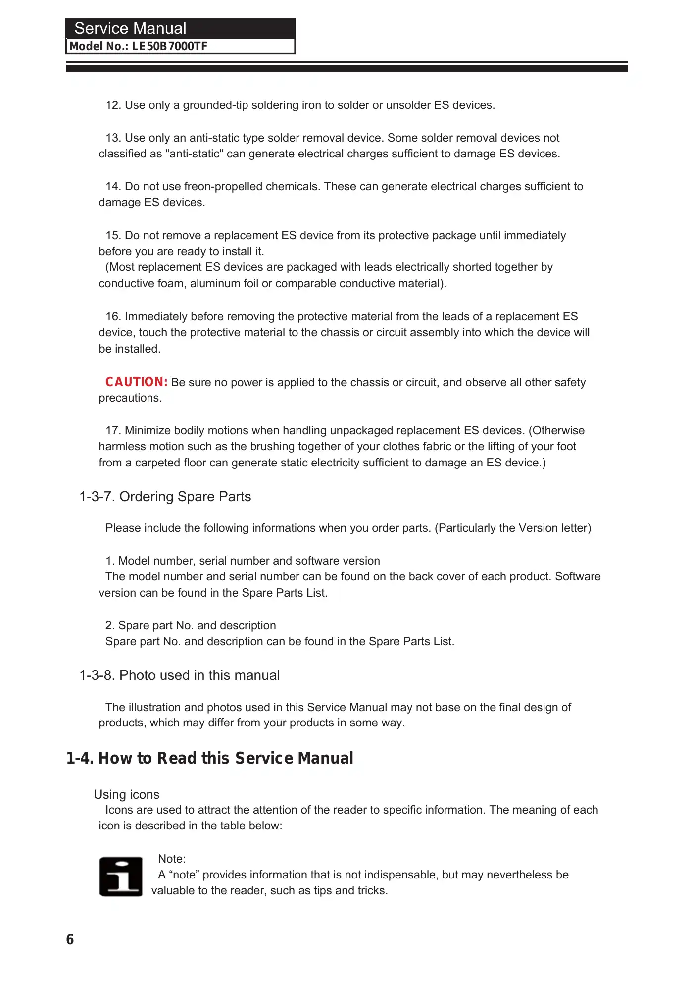 Haier LE50B7000TF Service Manual Manual pdf 7 page image