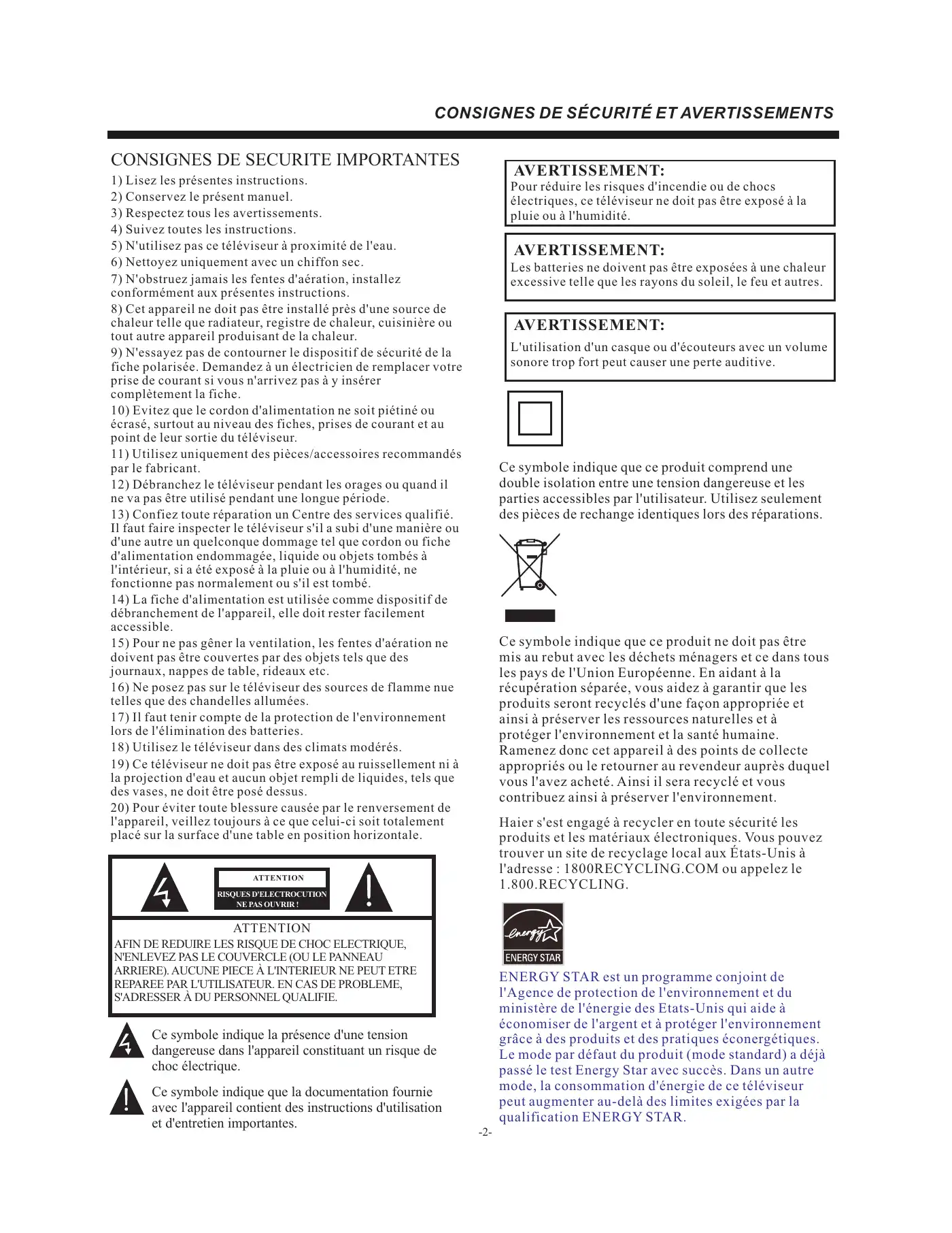 Haier LE55F32800 User Manual Manual pdf 18 page image