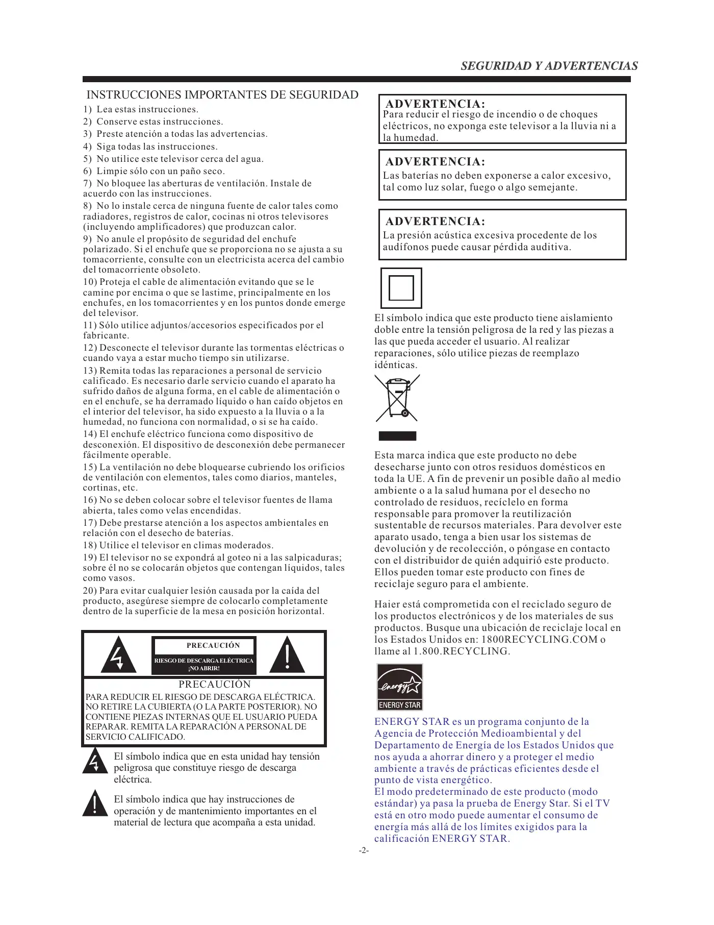 Haier LE55F32800 User Manual Manual pdf 33 page image