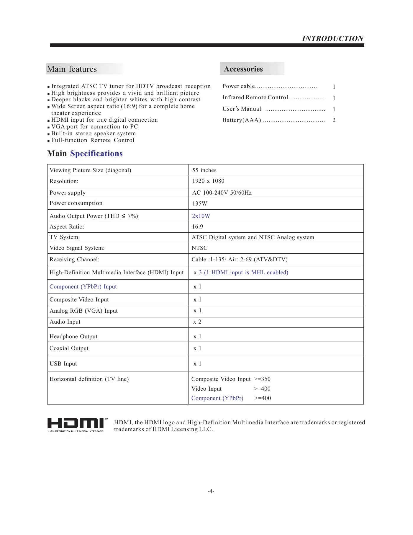 Haier LE55F32800 User Manual Manual pdf 5 page image
