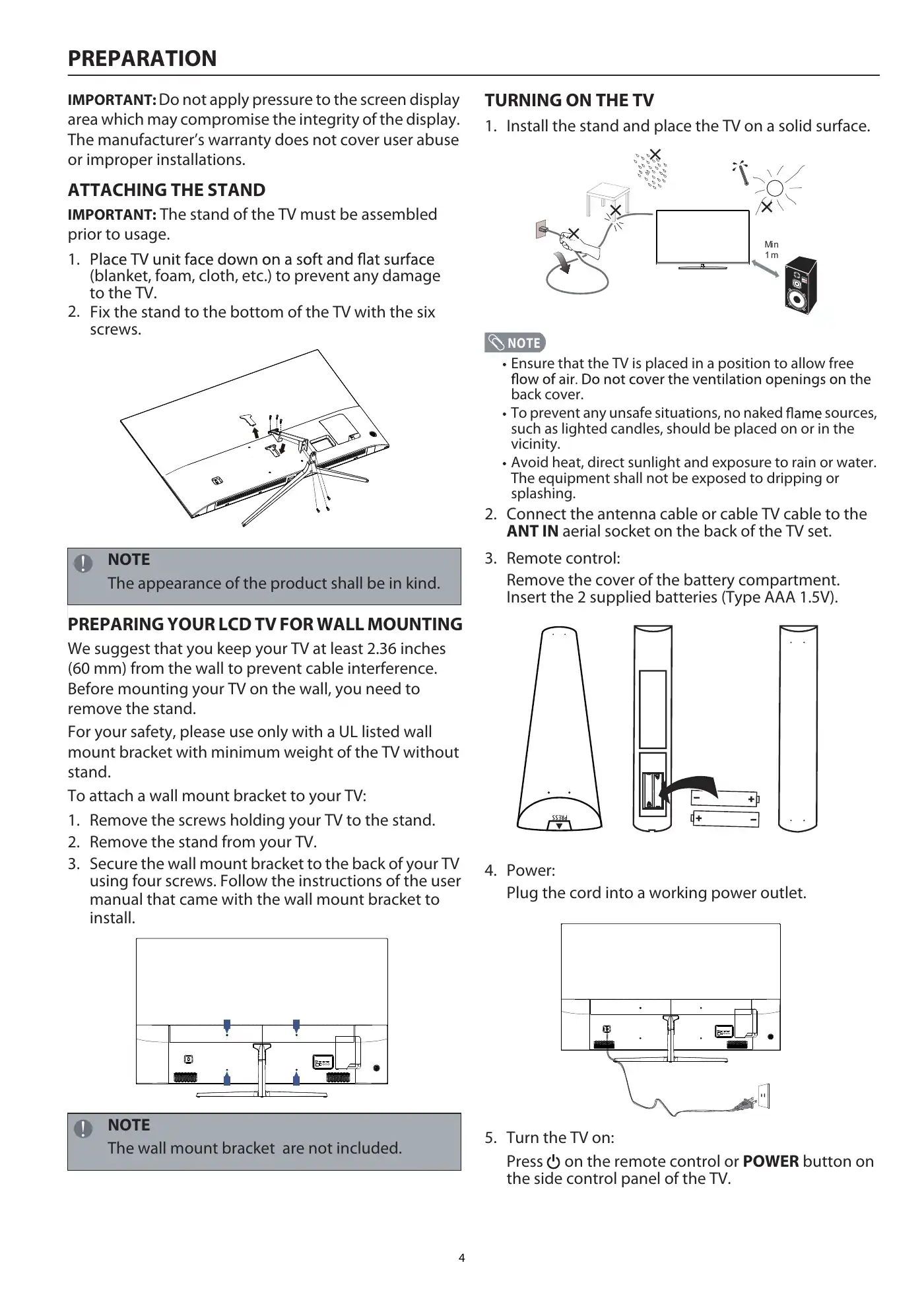 Haier LE65S8000UG Owner's Manual Manual pdf 7 page image