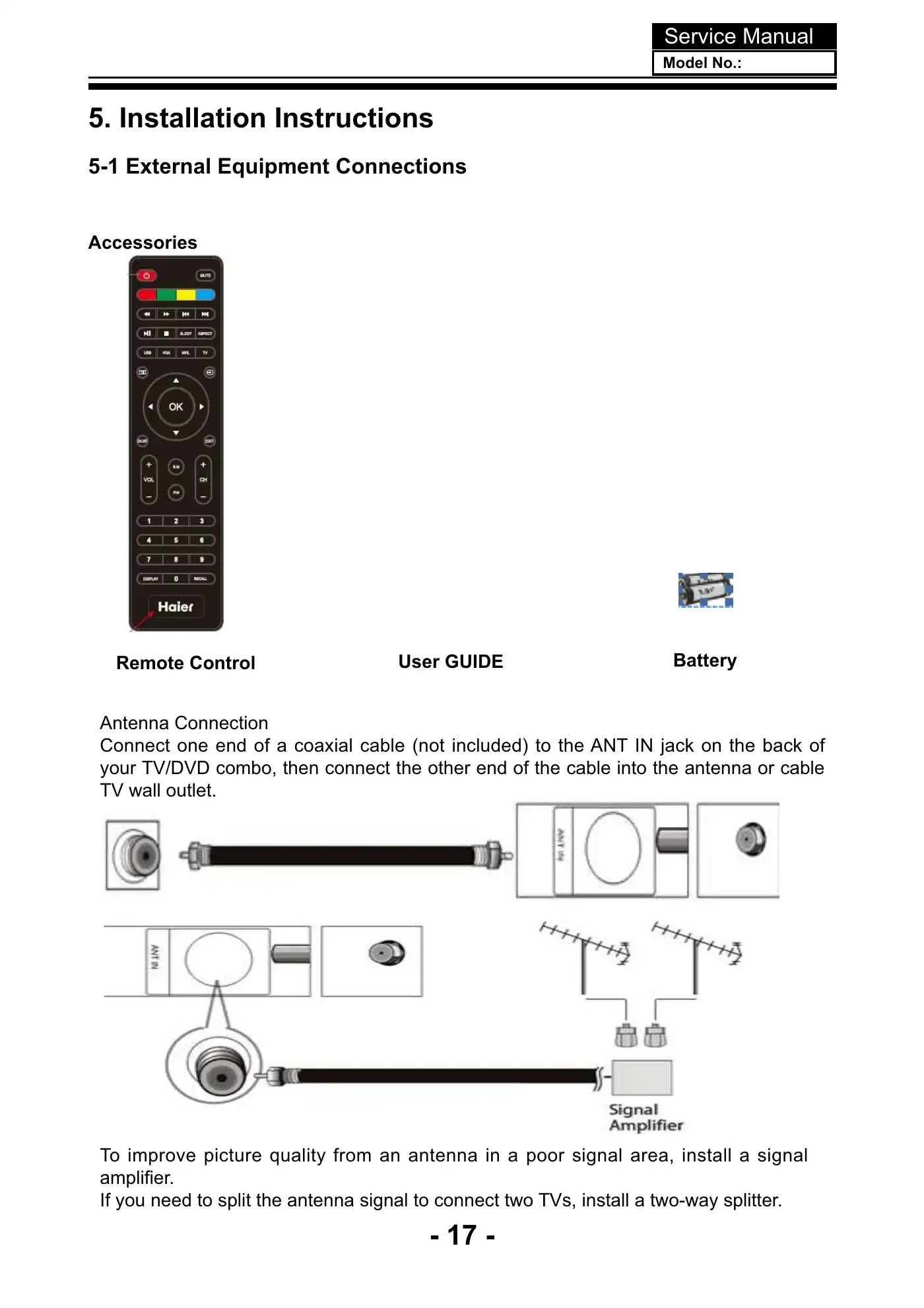 Haier LE65U6500U Service Manual Manual pdf 19 page image