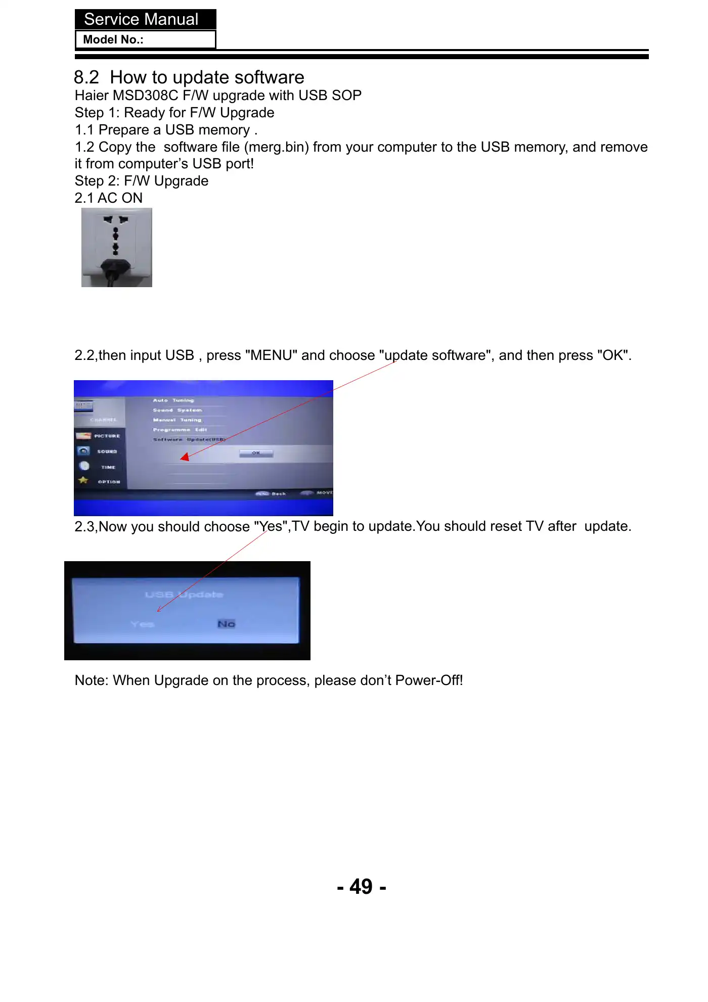 Haier LE65U6500U Service Manual Manual pdf 55 page image