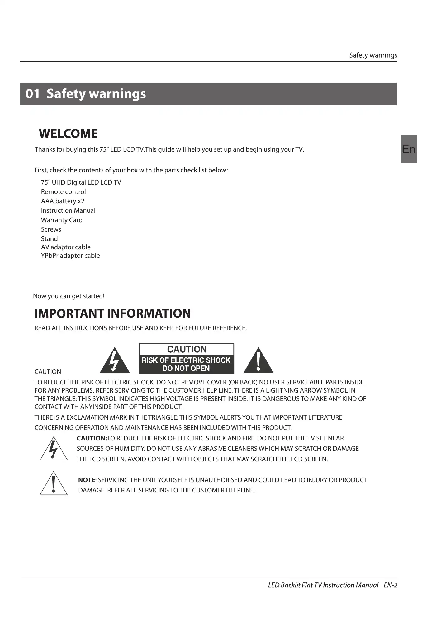 Haier LE75B9300U Instruction Manual Manual pdf 4 page image