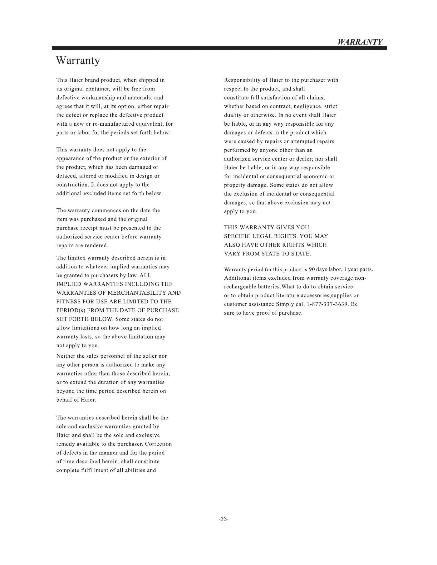 Haier LEC24B2380 User Manual Manual pdf 23 page image