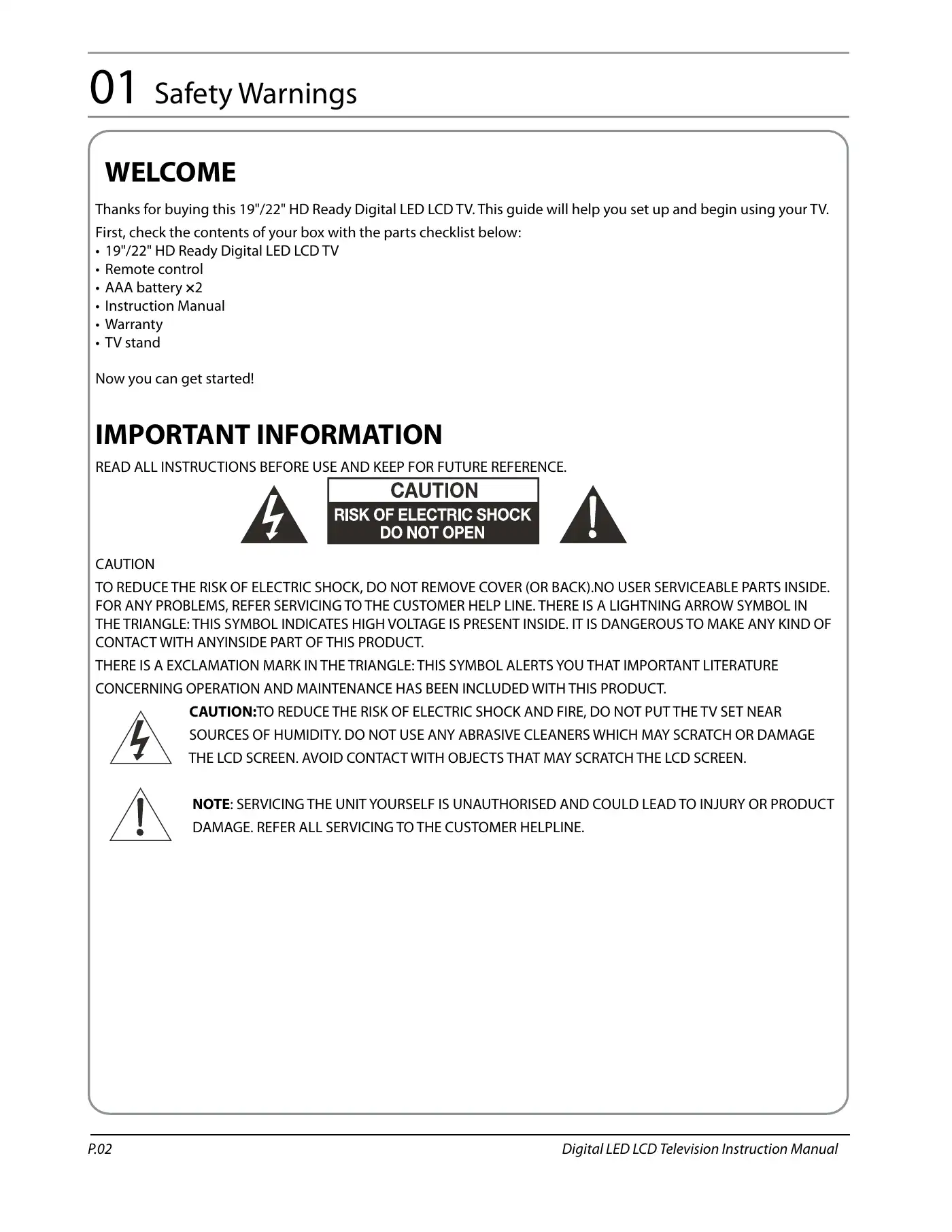 Haier LET19T3CW Instruction Manual Manual pdf 3 page image