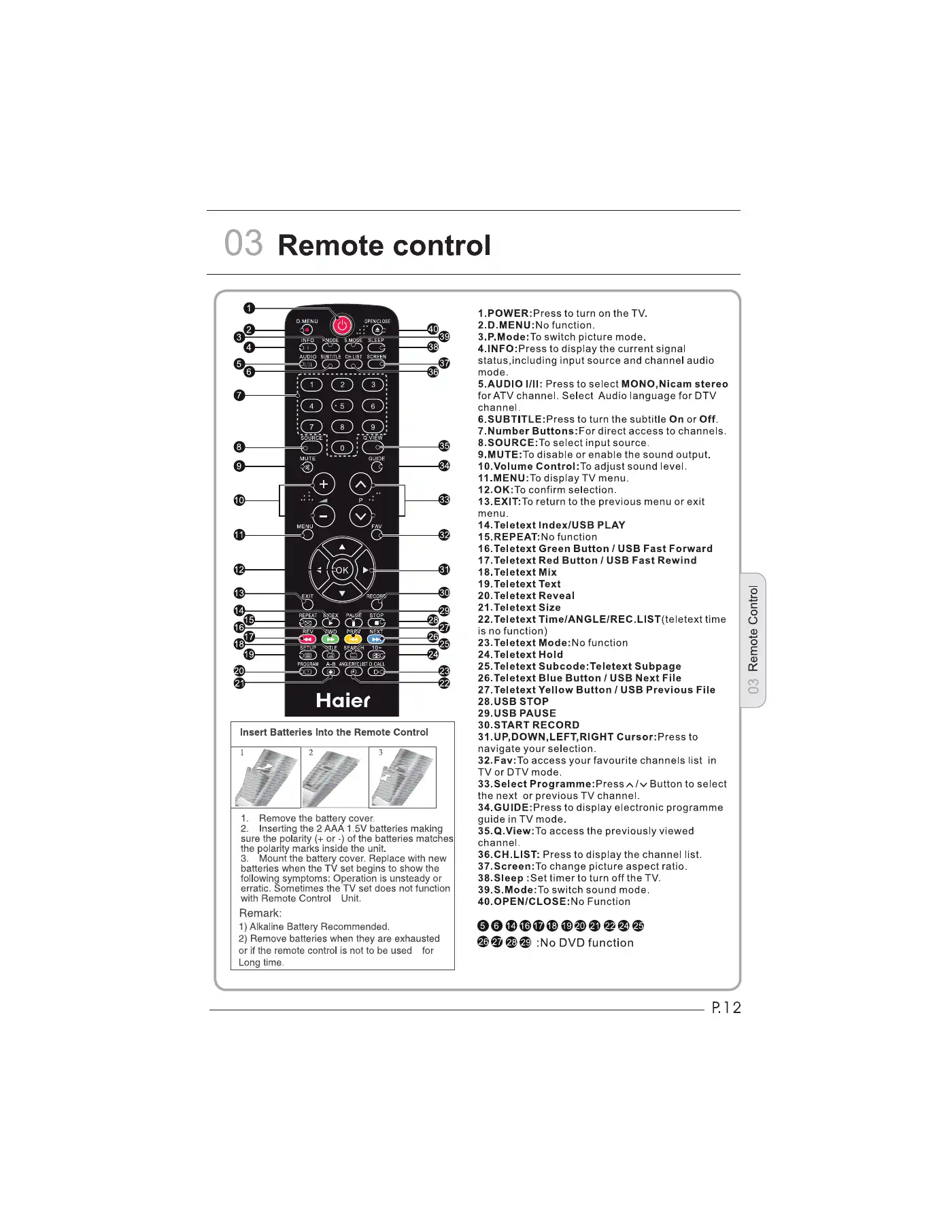 Haier LET32T1000HFM User Manual Manual pdf 13 page image