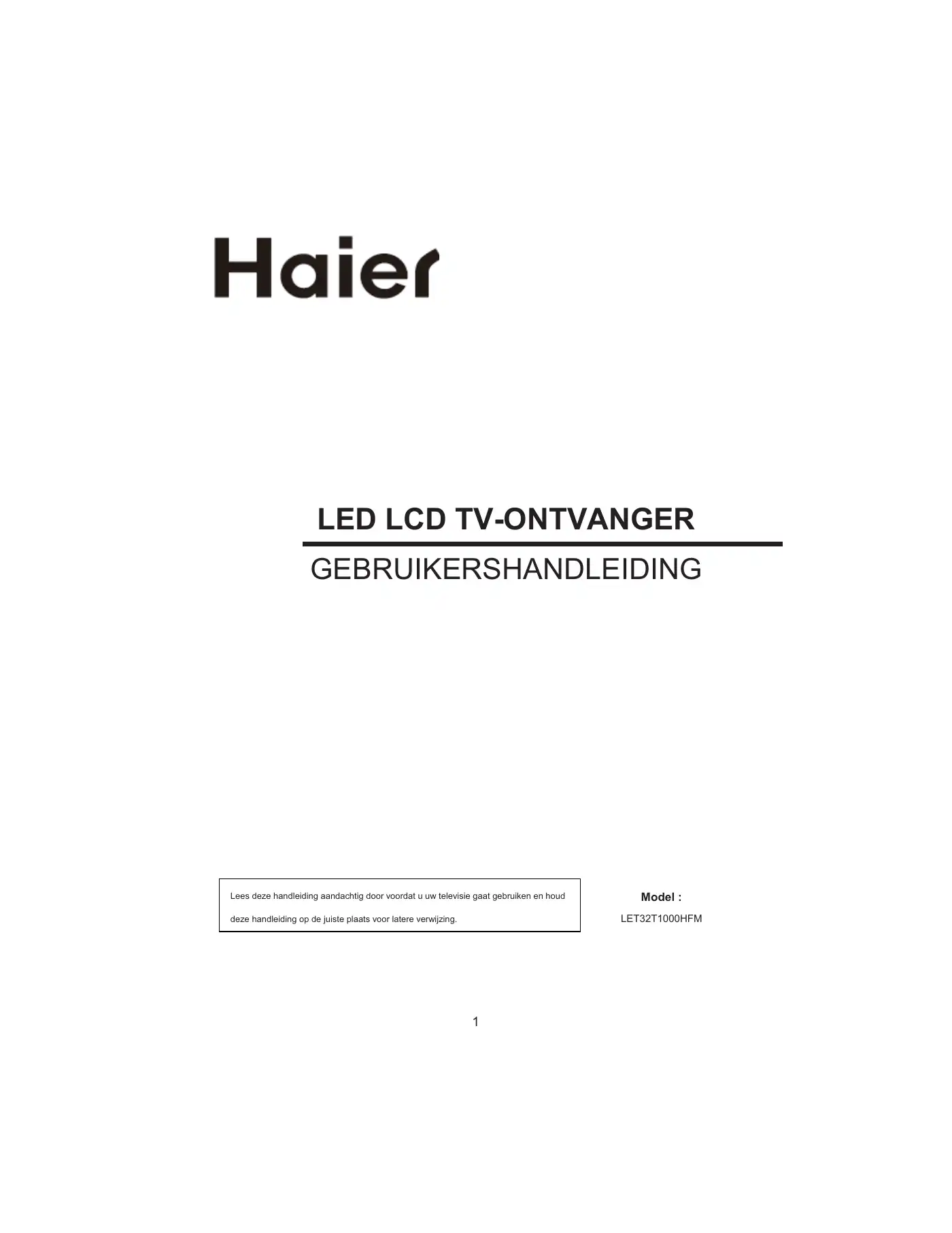 Haier LET32T1000HFM User Manual Manual pdf 96 page image