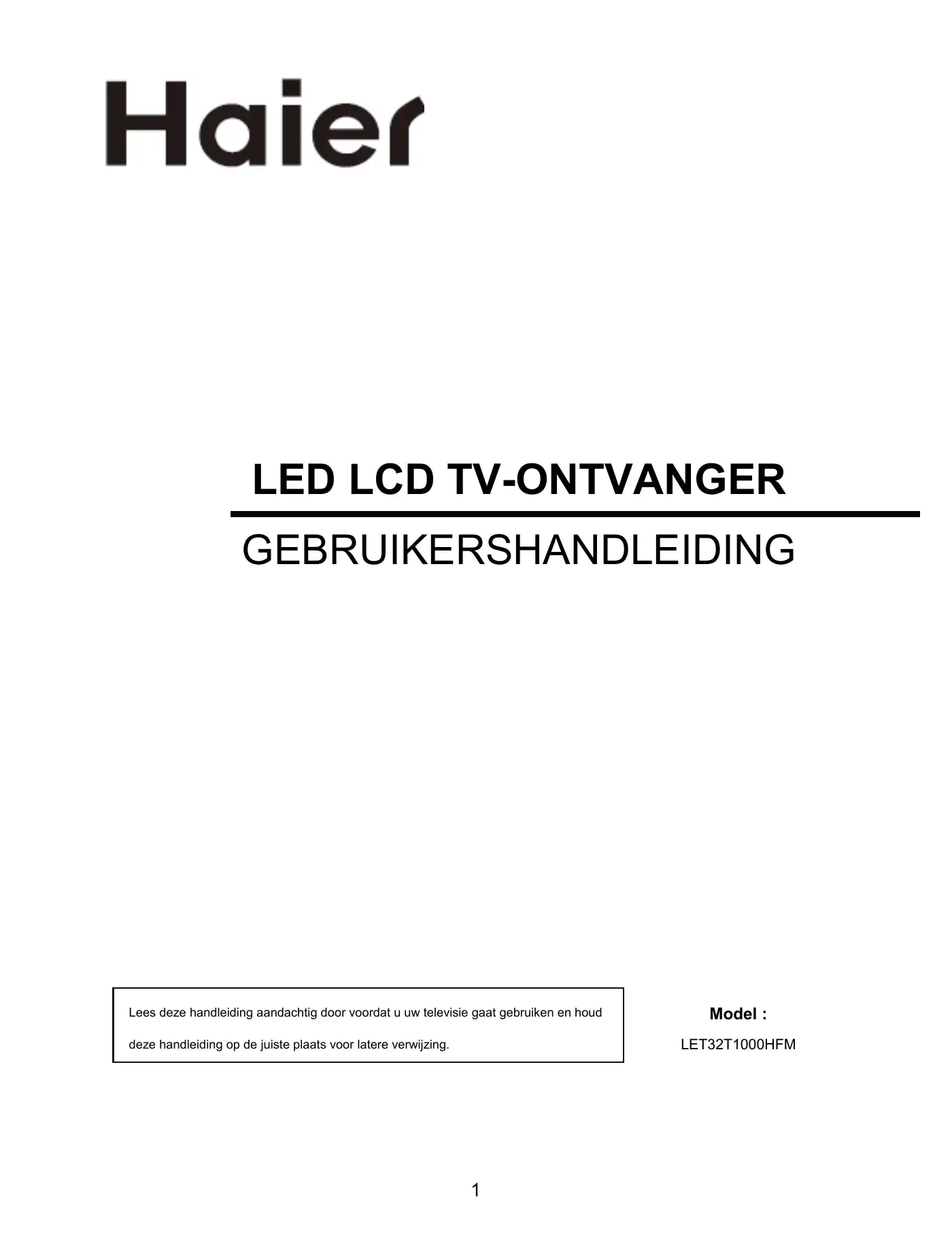 Haier LET32T1000HFM User Manual Manual pdf 96 page image