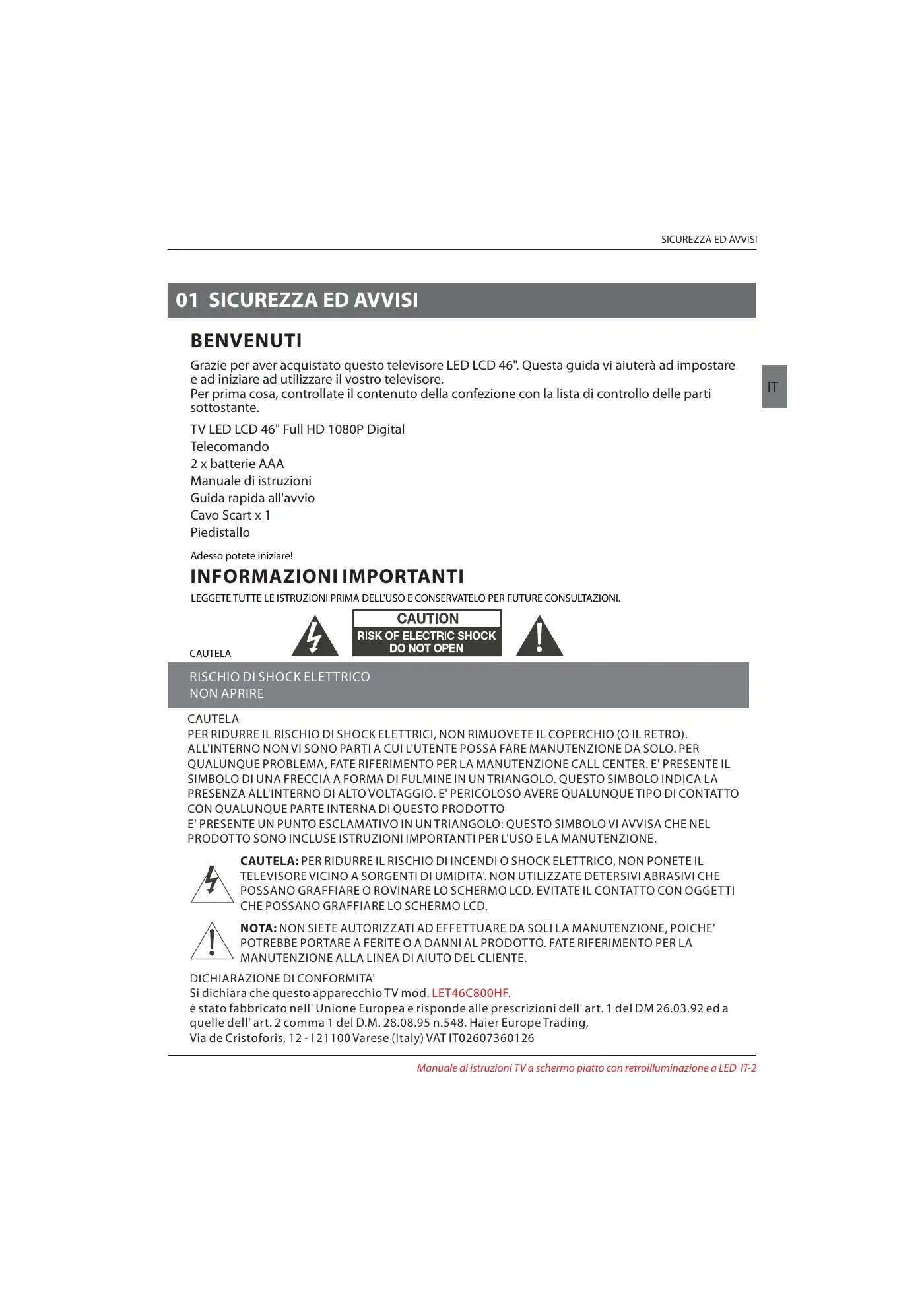 Haier LET46C800HF Instruction Manual Manual pdf 153 page image